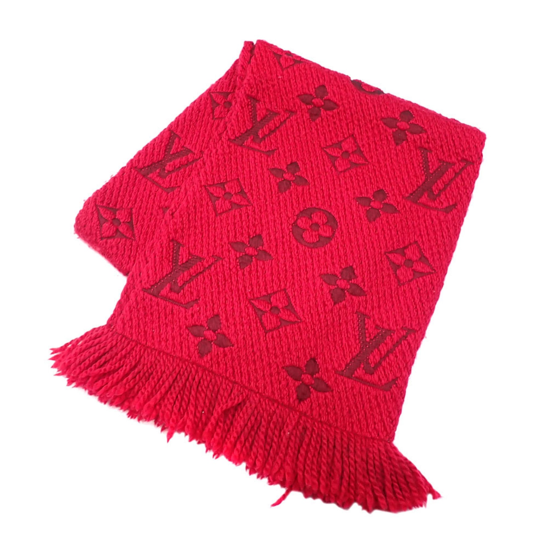 Louis Vuitton Scarf Echarpe Mania Ladies Red Wool etc.