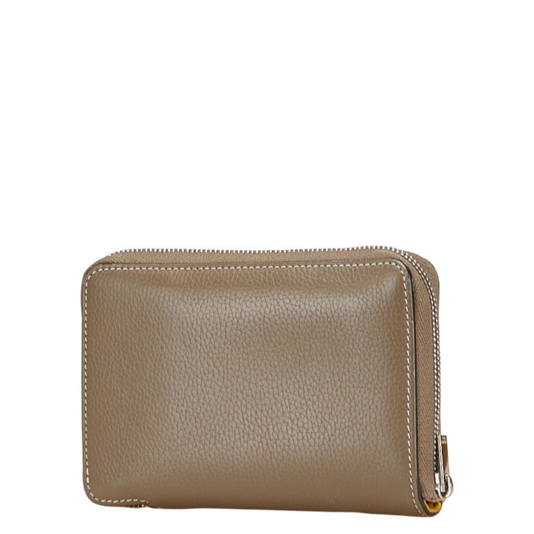 Celine Bi-fold Wallet with Zip-Around Closure, Greige Leather