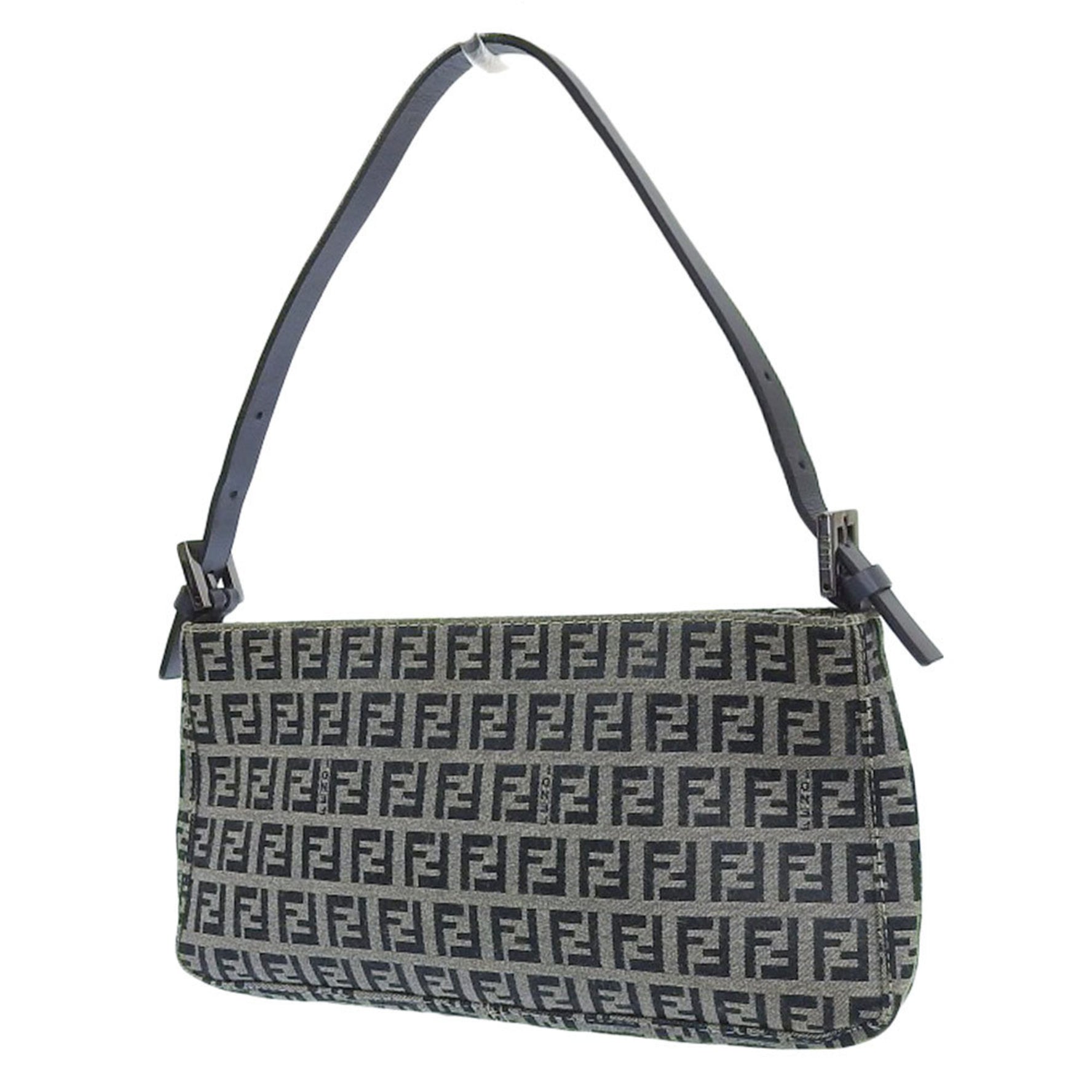 FENDI Zucchino Pouch Canvas x Leather Zucca Pattern FF