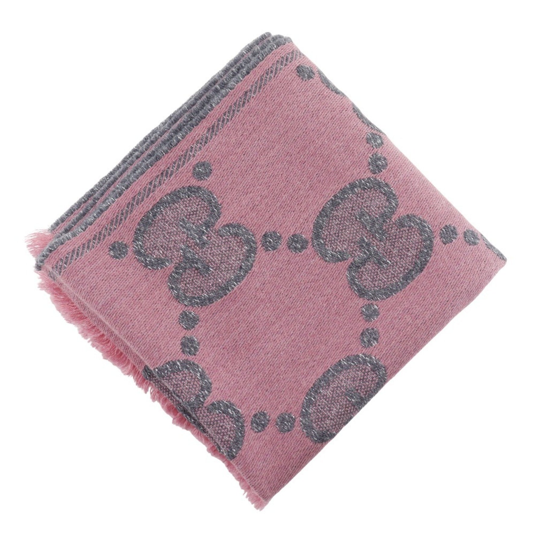 Gucci GG Jacquard Stole/Scarf Wool and Nylon, Gray
