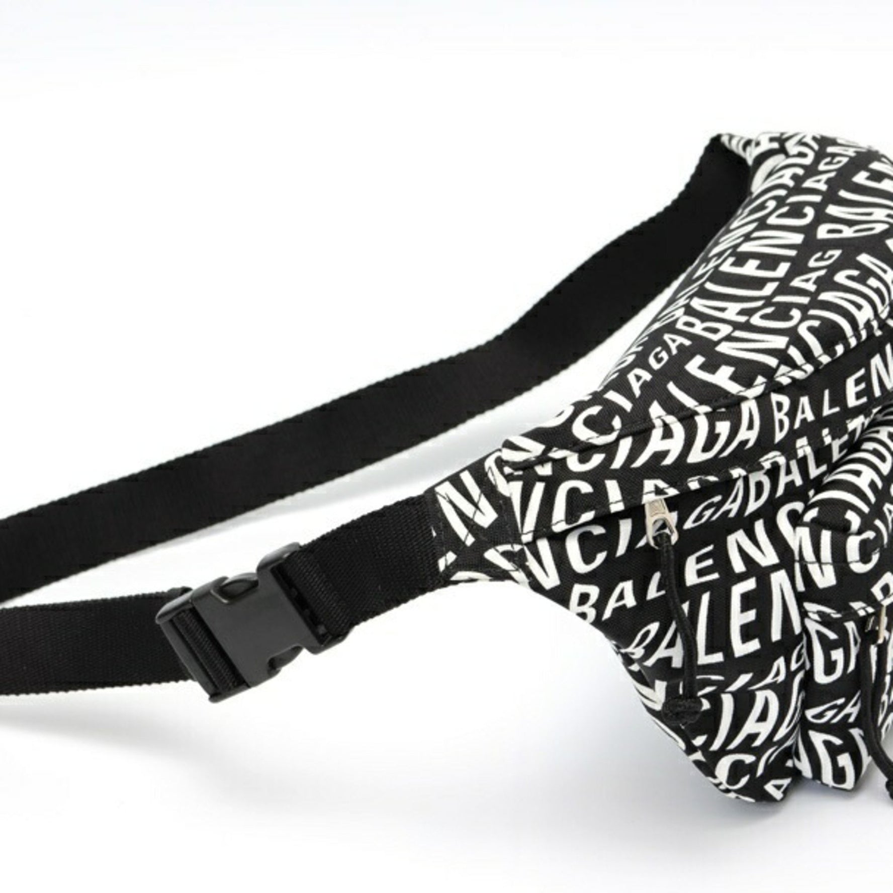 Balenciaga Wheel Belt Bag Body Nylon Black White