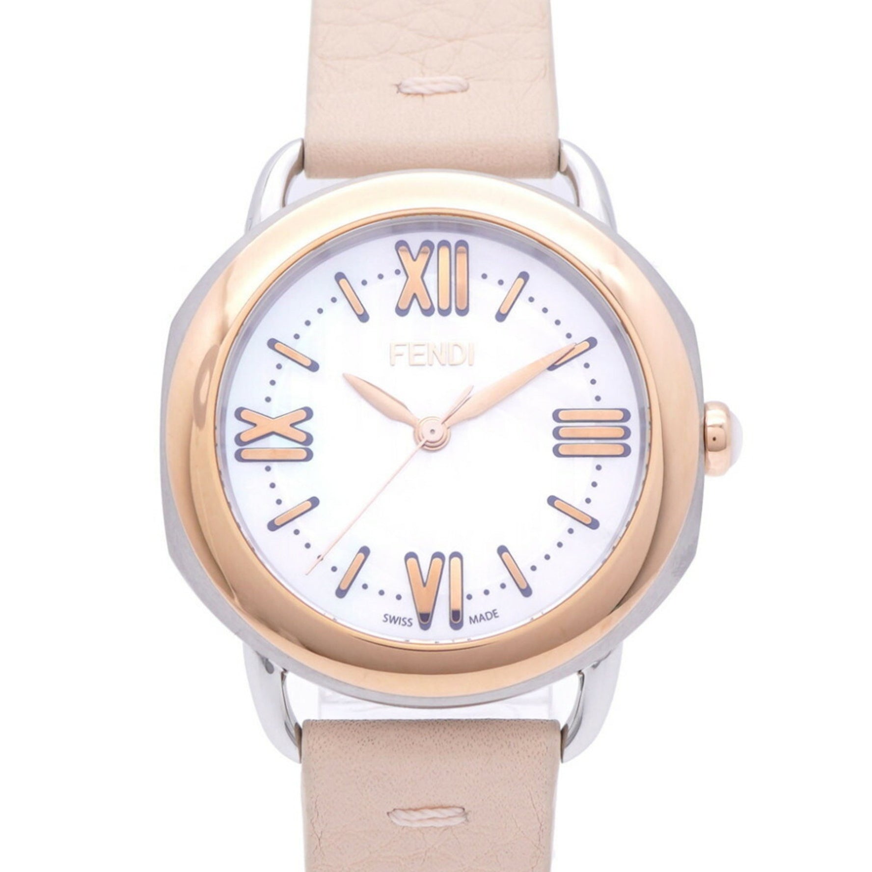 Fendi Selleria Quartz Watch SS/Leather White Shell