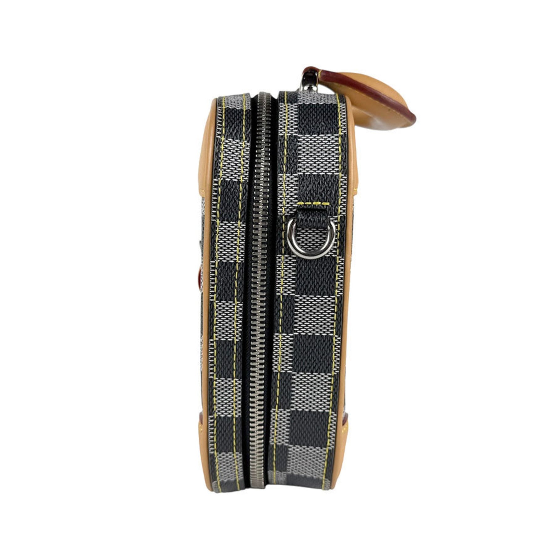 Louis Vuitton Damier Valisette Vertical Shoulder Bag/Handbag in Black, White, and Silver Women