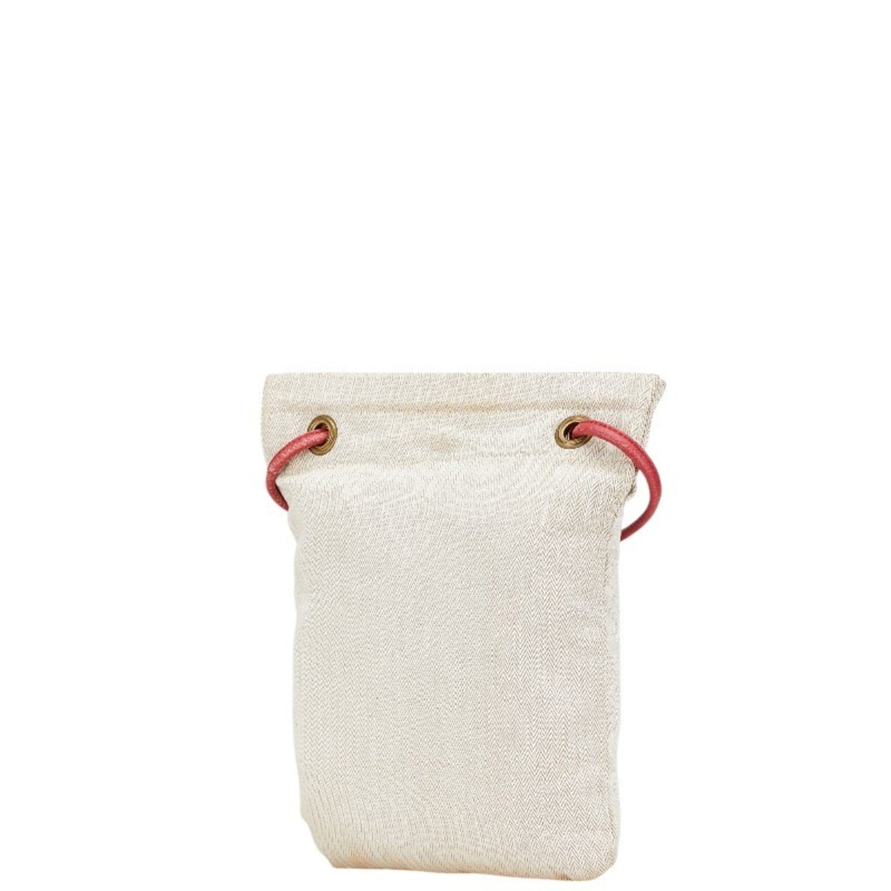 Hermes Aline PM Bag Beige Red Cotton Leather