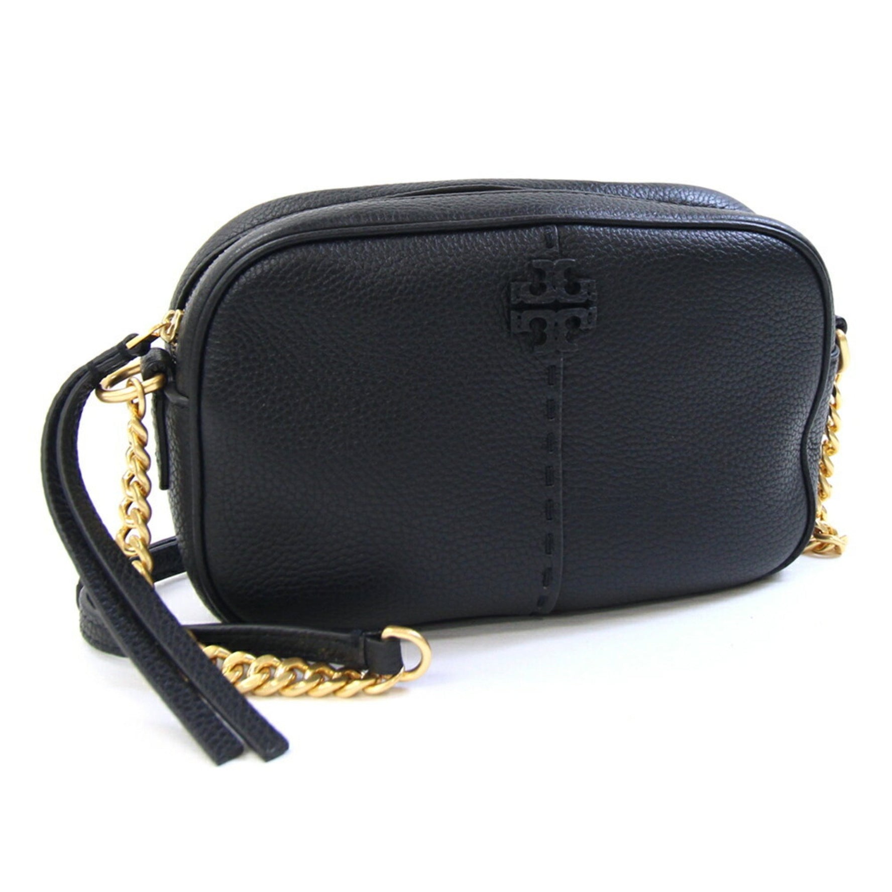 Tory Burch Shoulder Bag McGraw Black Leather Pochette Camera Women's TORY BURCH