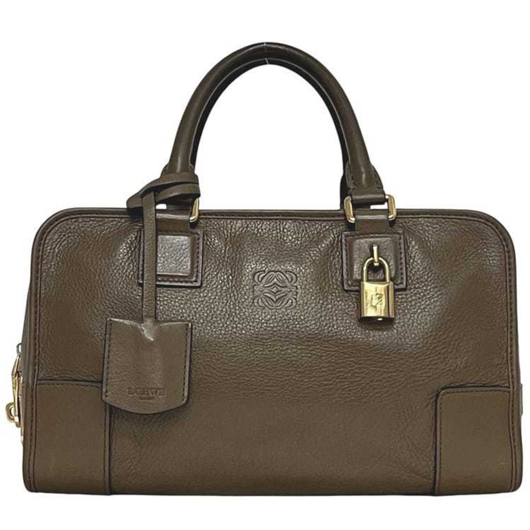 Loewe Amazona 28 handbag brown leather color crochet