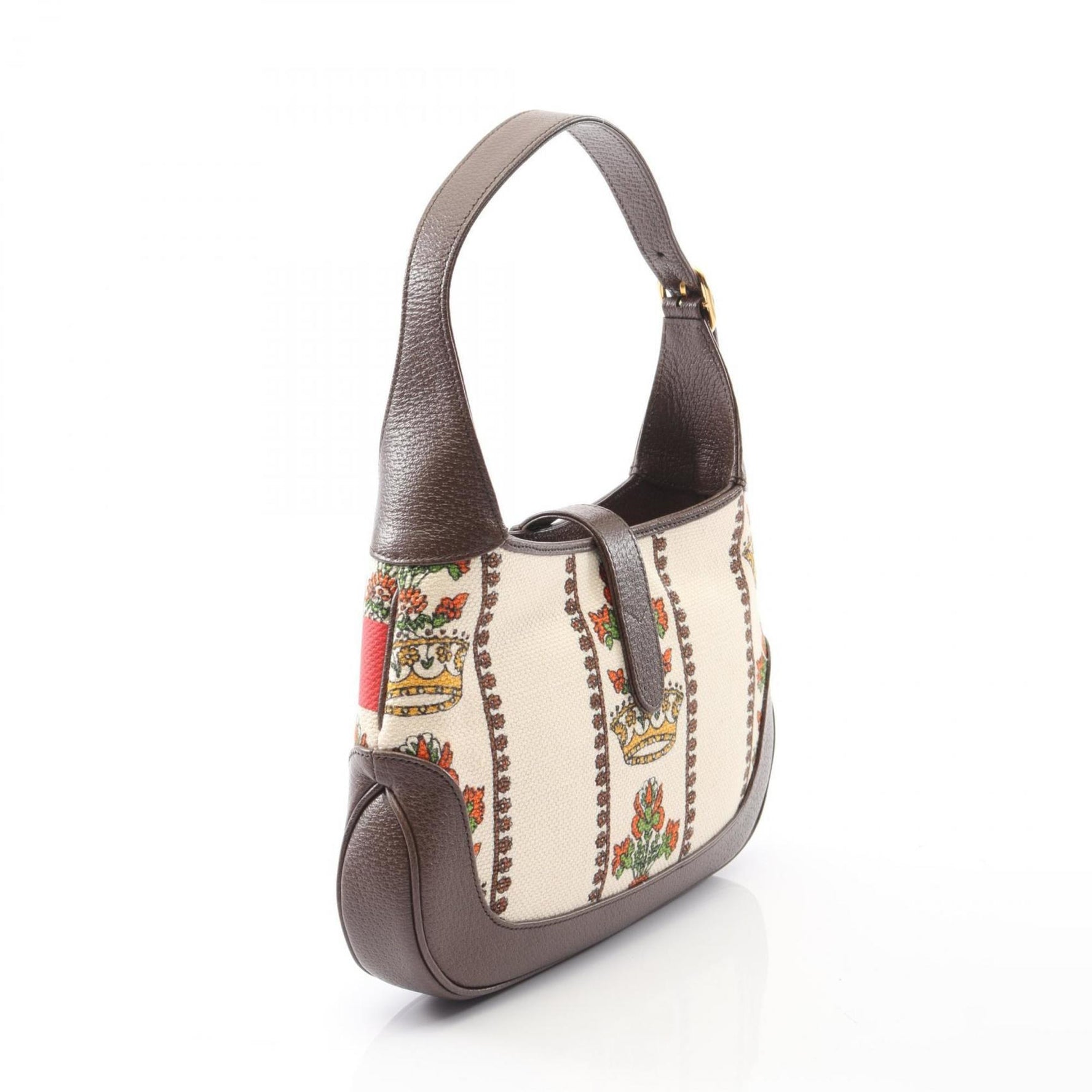 Gucci New Jackie MUSIC IS MINE Shoulder Bag, Canvas and Leather, Beige, Multicolor