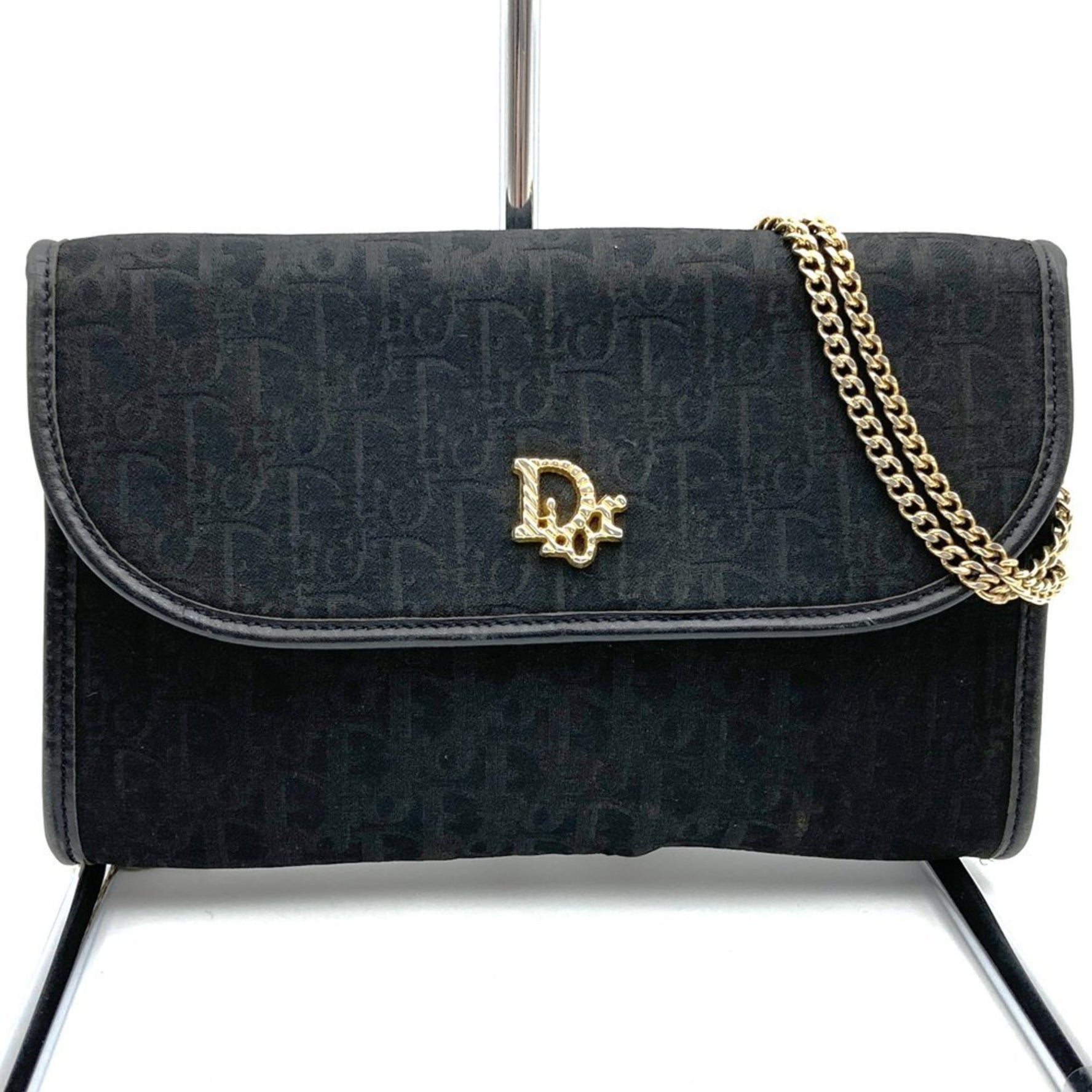 Christian Dior Dior Trotter Shoulder Bag, Chain Canvas