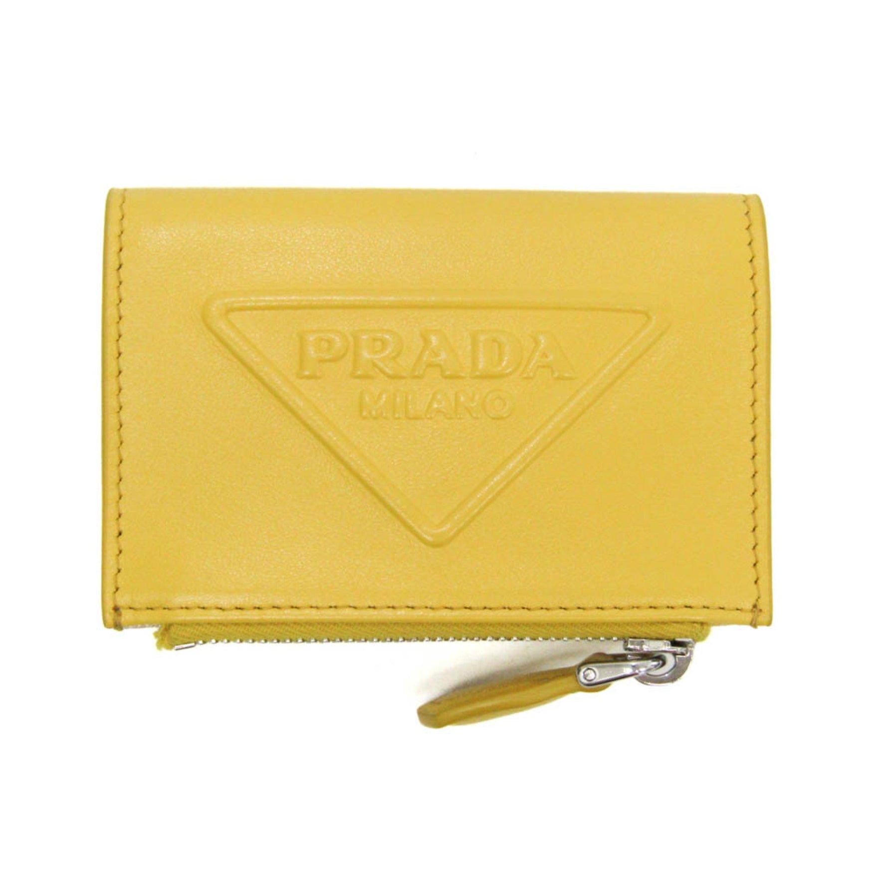 Prada Grace Triangle Compact Wallet Leather Wallet (bi-fold)