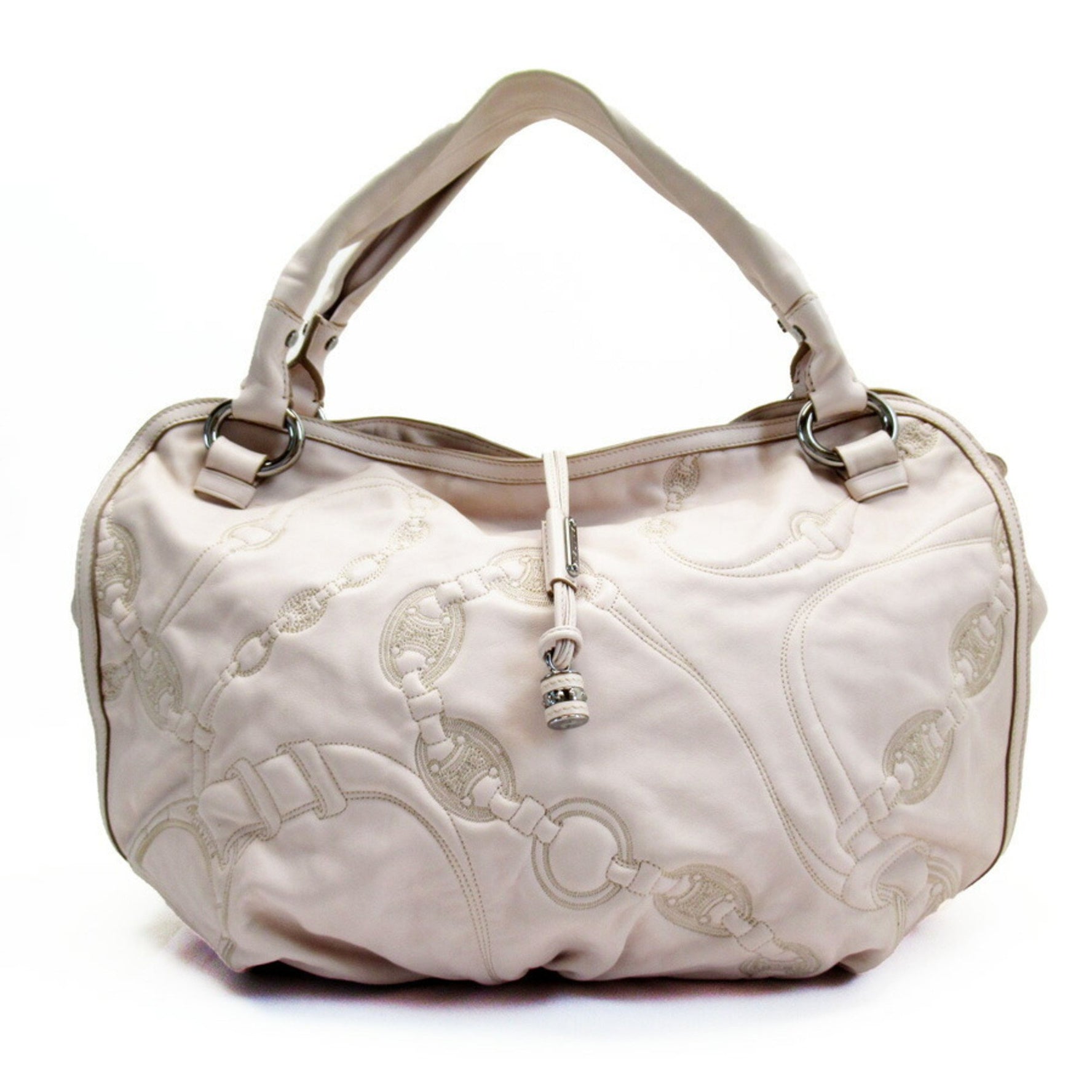 Celine Handbag Macadam Pink Beige Leather