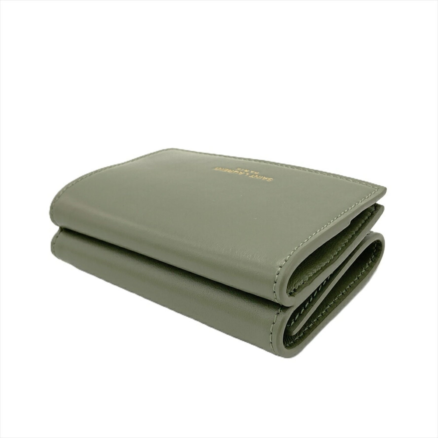 Saint Laurent Compact Wallet Tri-fold Leather