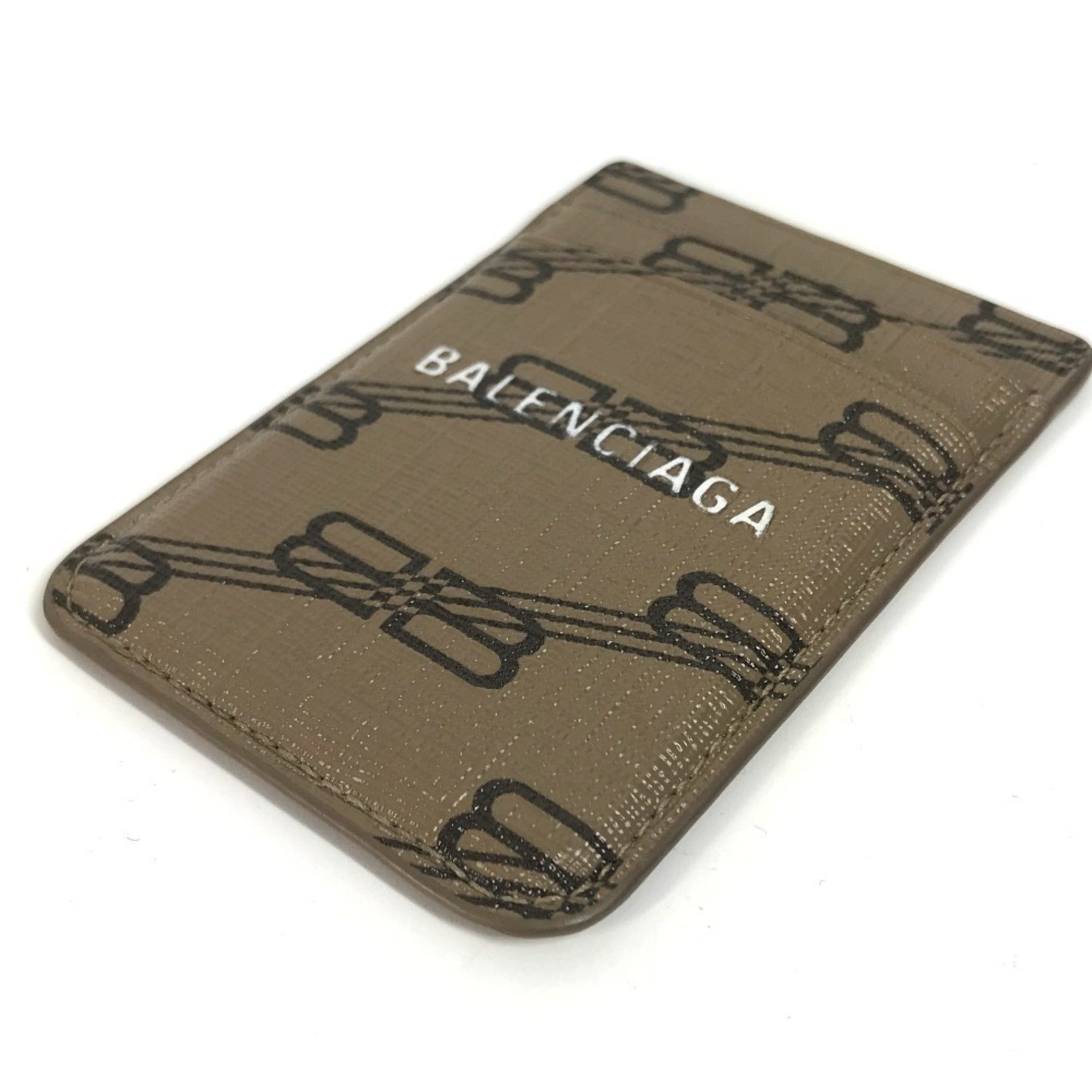 BALENCIAGA Logo Magsafe Business Card Holder Pass Case Smartphone Holder/Card Leather Men's