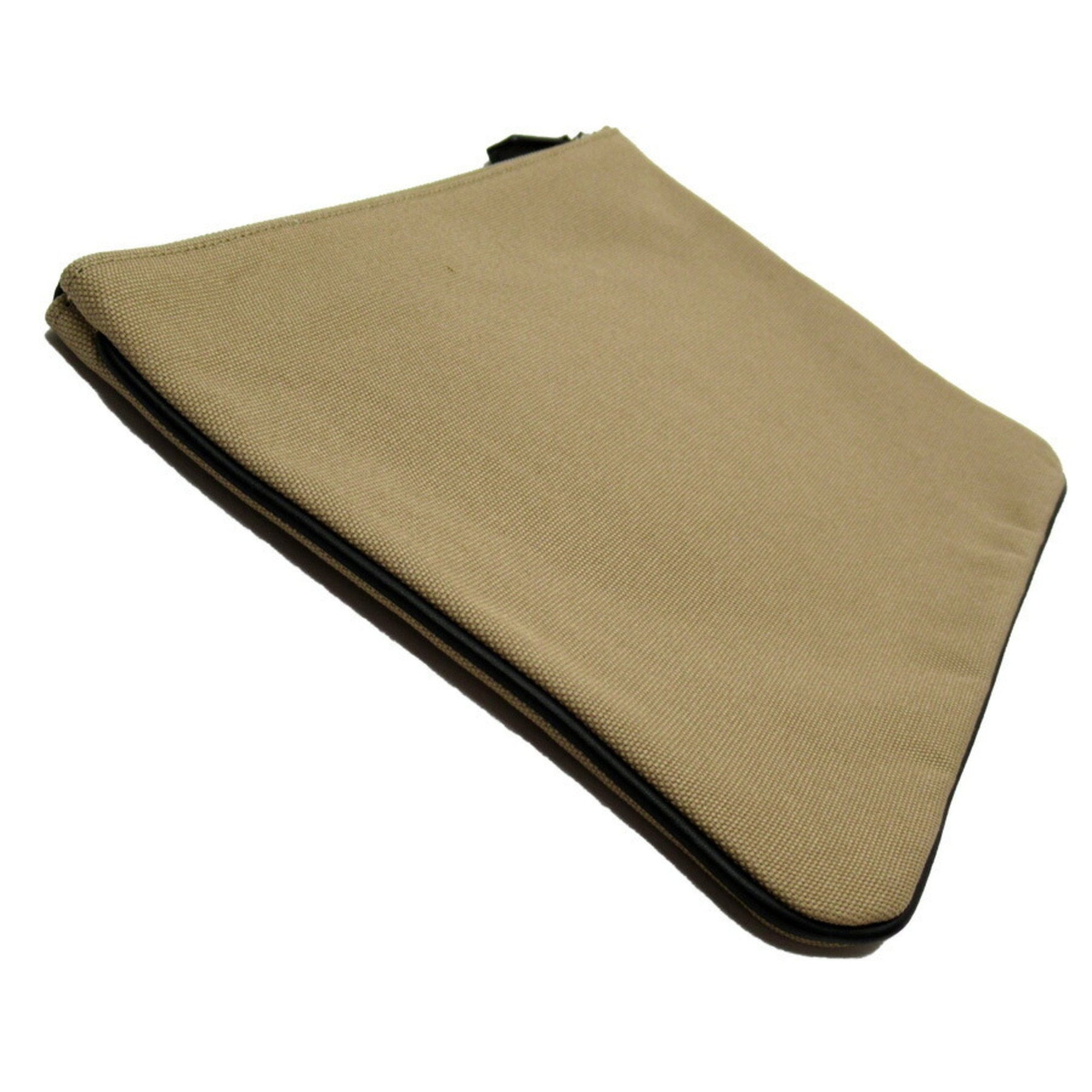 Fendi clutch bag beige black canvas leather