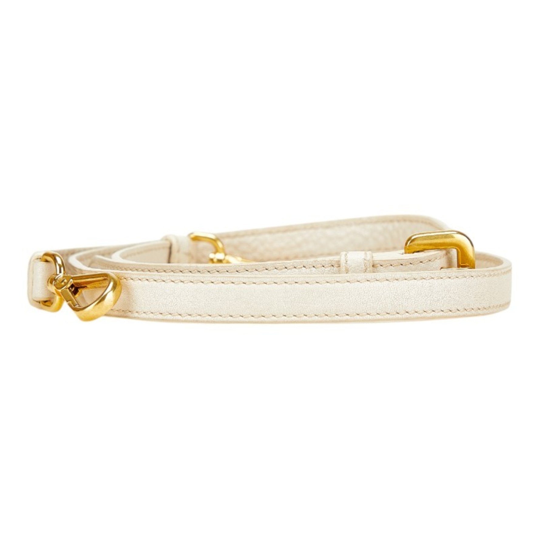 Prada shoulder strap, ivory and gold leather