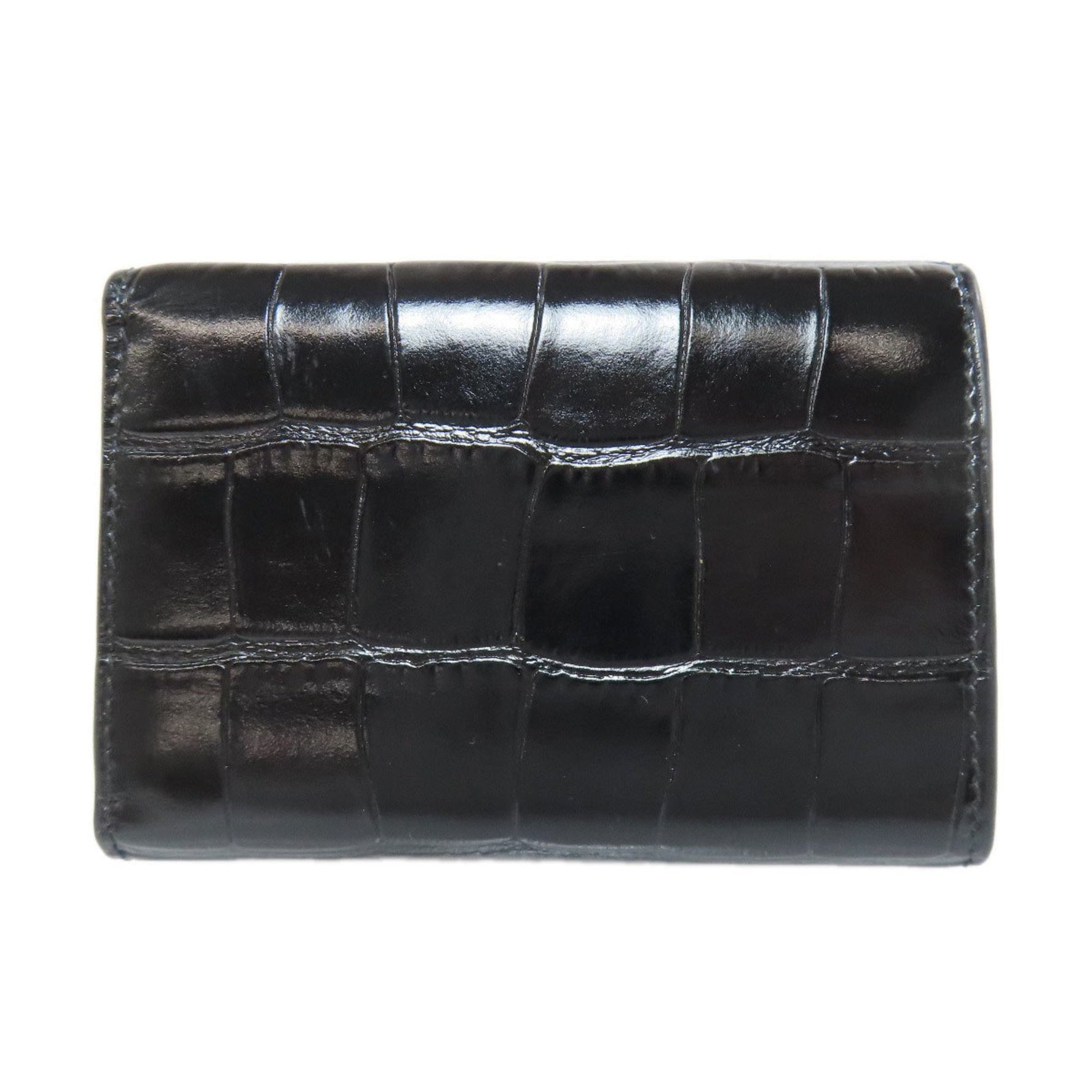 Balenciaga B Embossed Leather Bi-fold Wallet