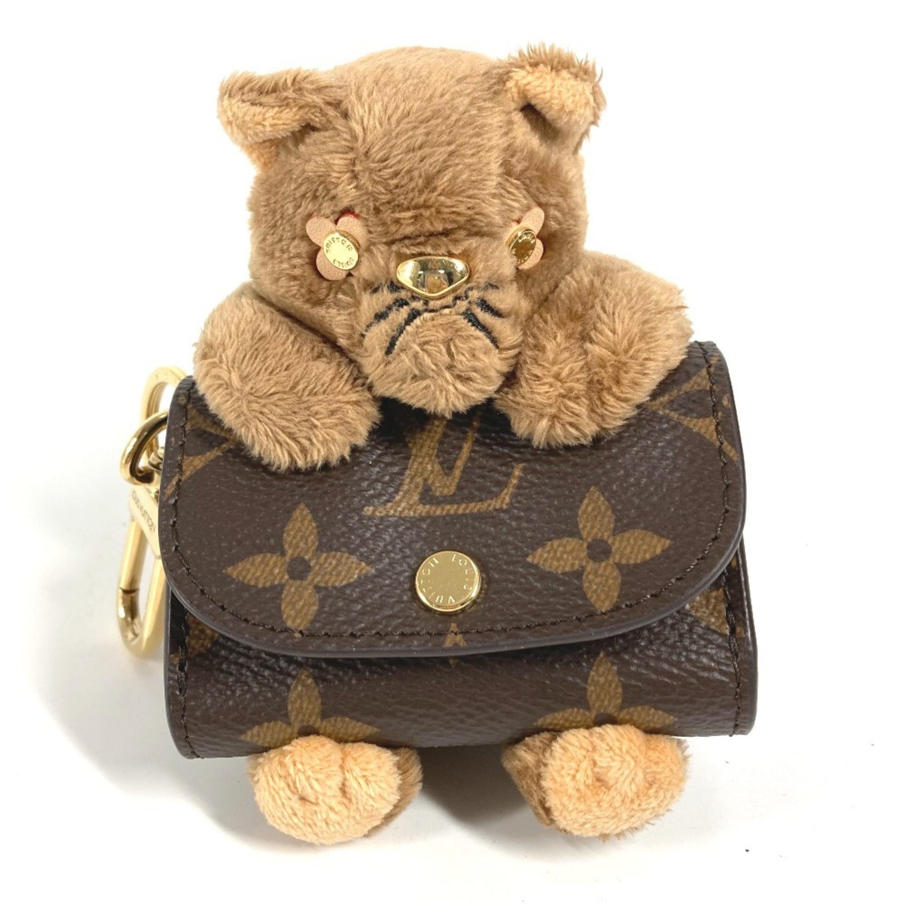 Louis Vuitton Monogram Cat Bag Charm LV Cute Keychain Canvas Fur