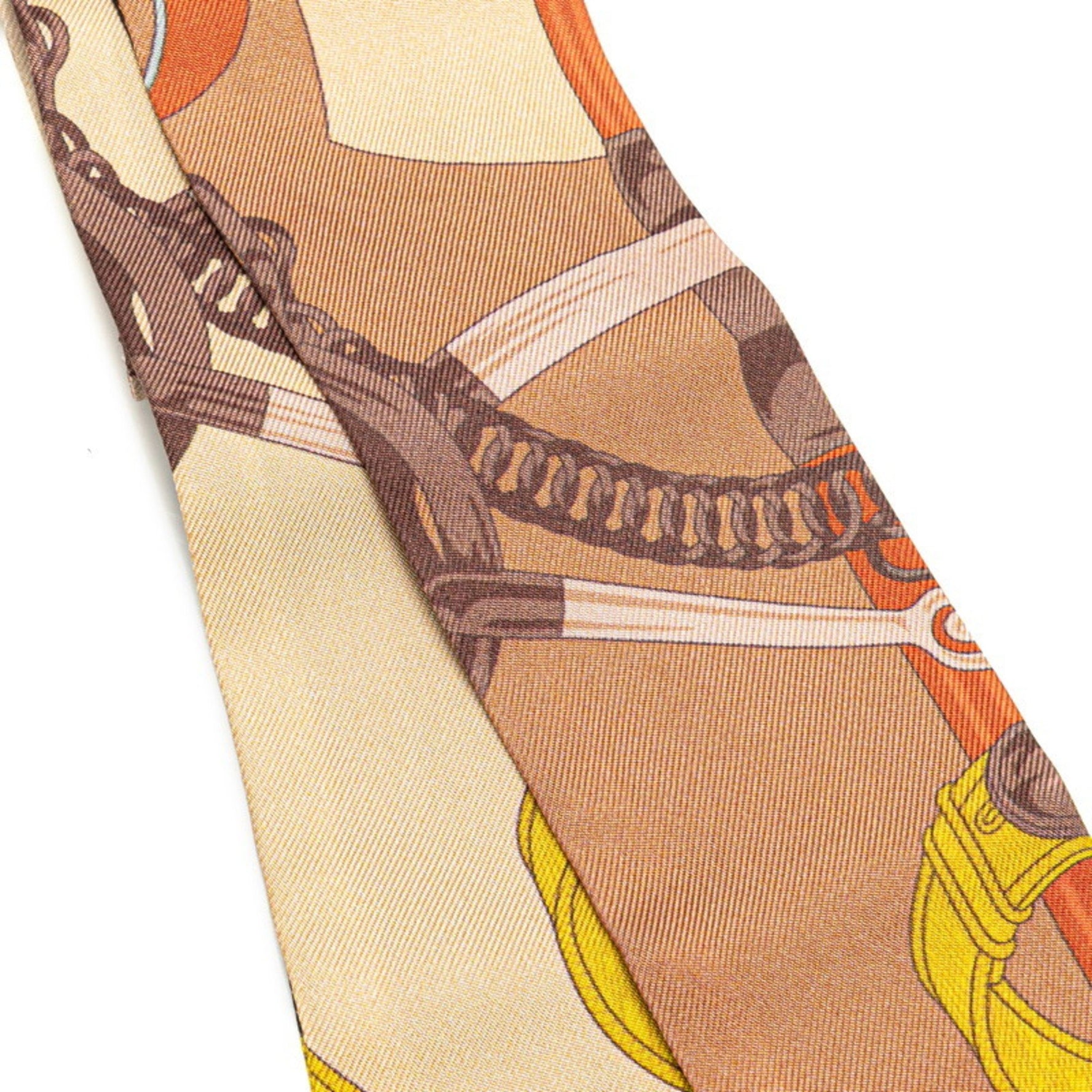 Hermès Twilly Eperon d'or Golden Spur Scarf, Brown, Pink, Multicolor, Silk, HERMES