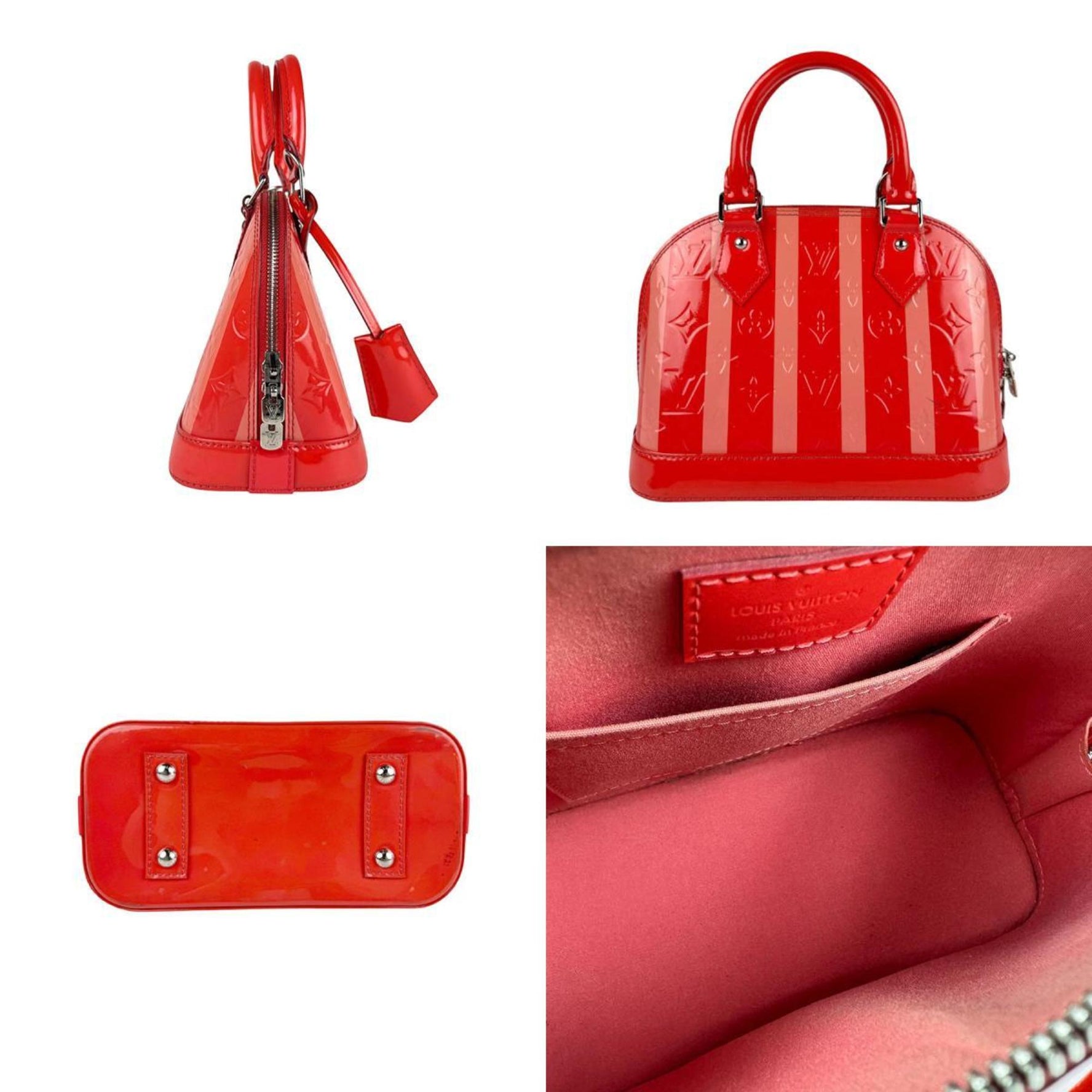 Louis Vuitton Handbag Shoulder Bag Vernis Rayeur Alma BB Monogram Poppy Petal