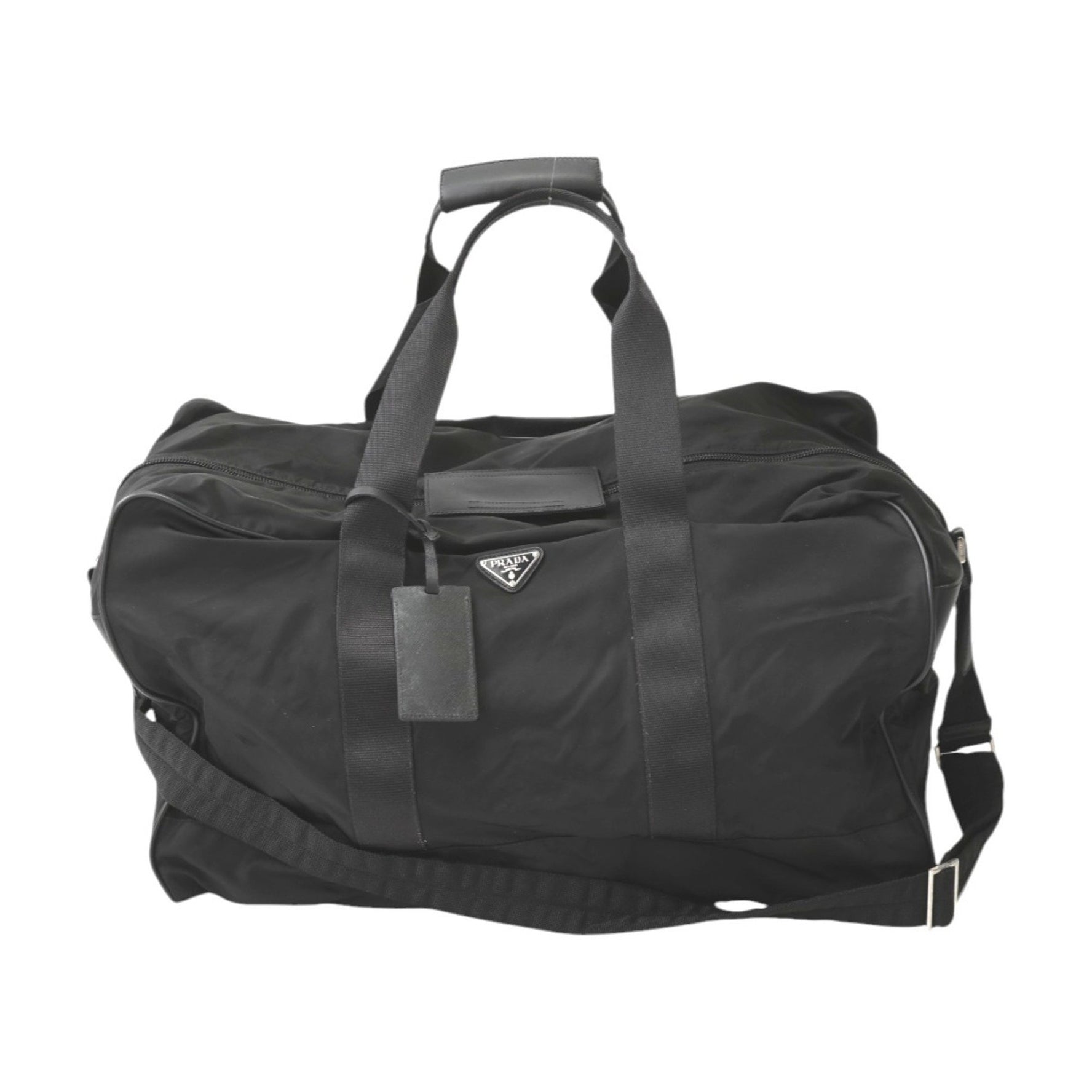 PRADA Boston bag, nylon, travel one-shoulder black