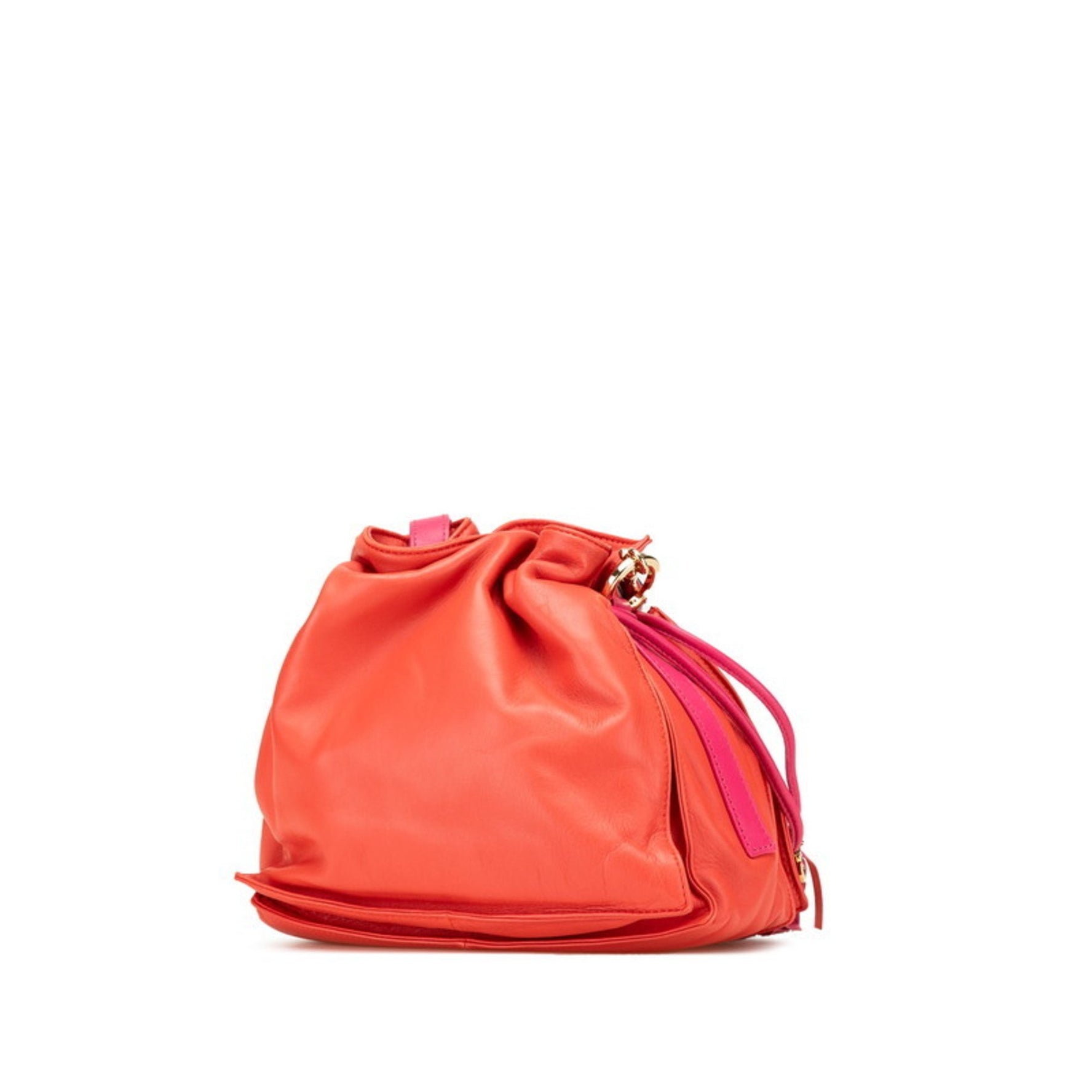 LOEWE Anagram Flamenco 22 Shoulder Bag Red Pink Leather