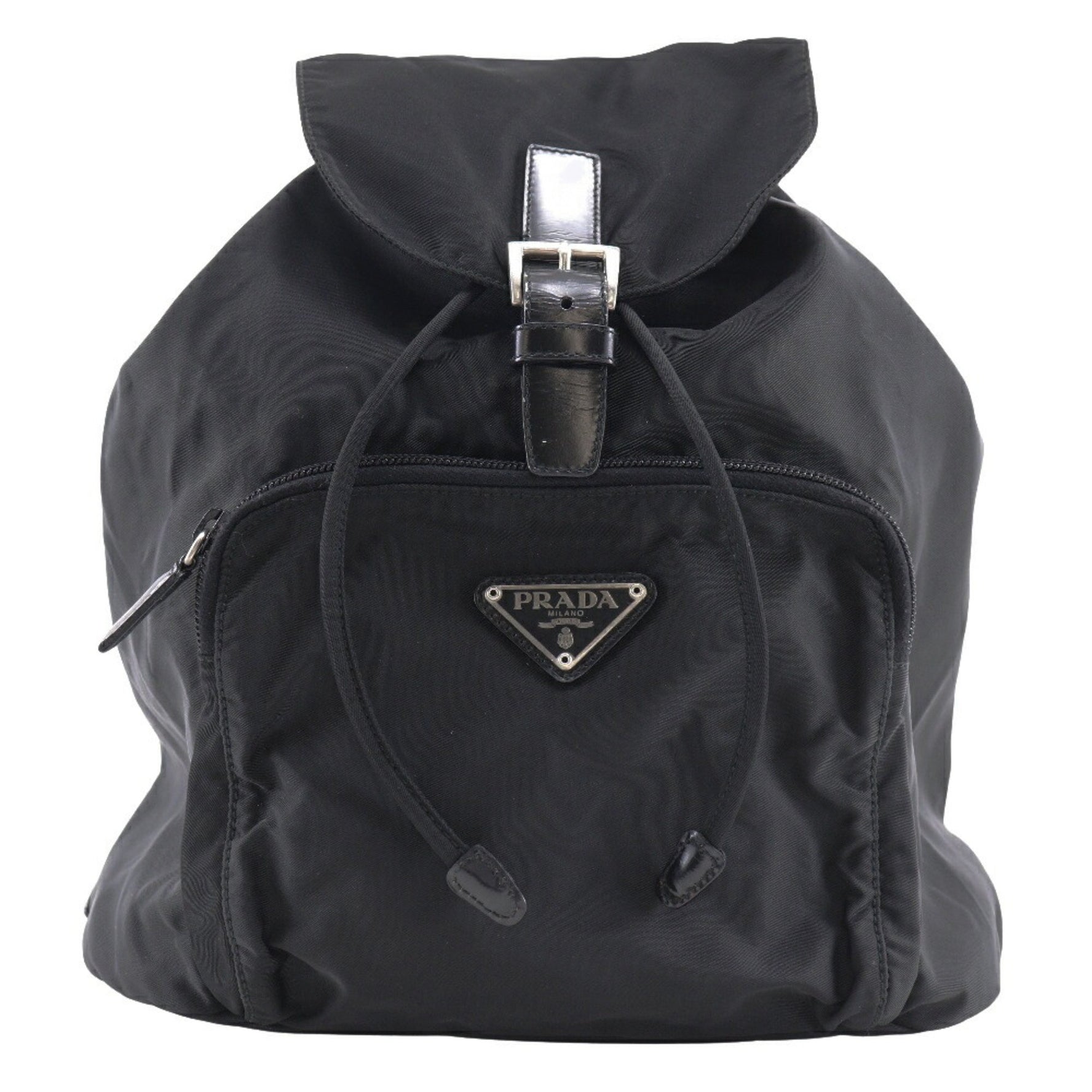 Prada Backpack/Daypack B4650F Nylon NERO Black A5 Belt Clasp Women's I151525025
