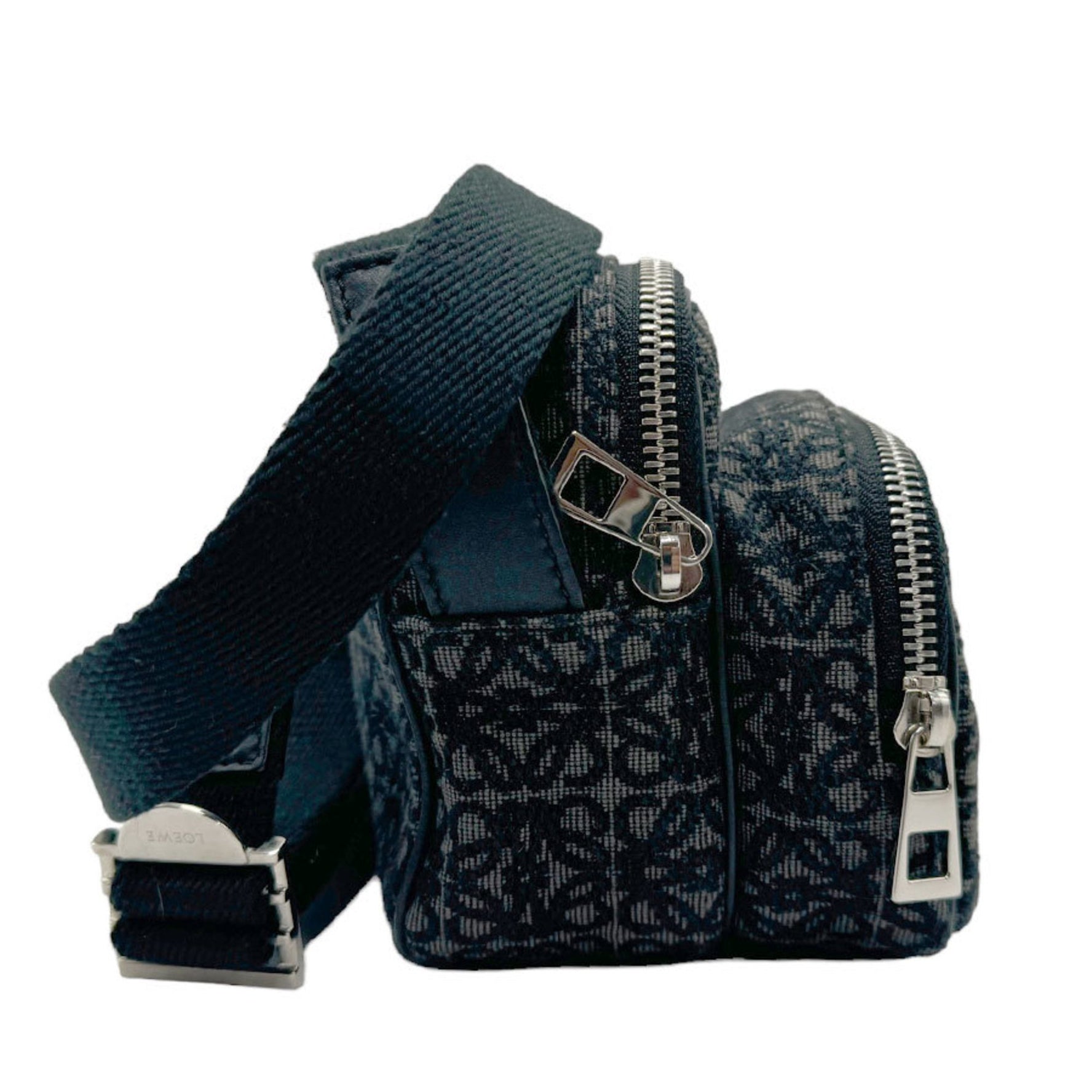 LOEWE Shoulder Bag Anagram Canvas Black Grey Silver Men's