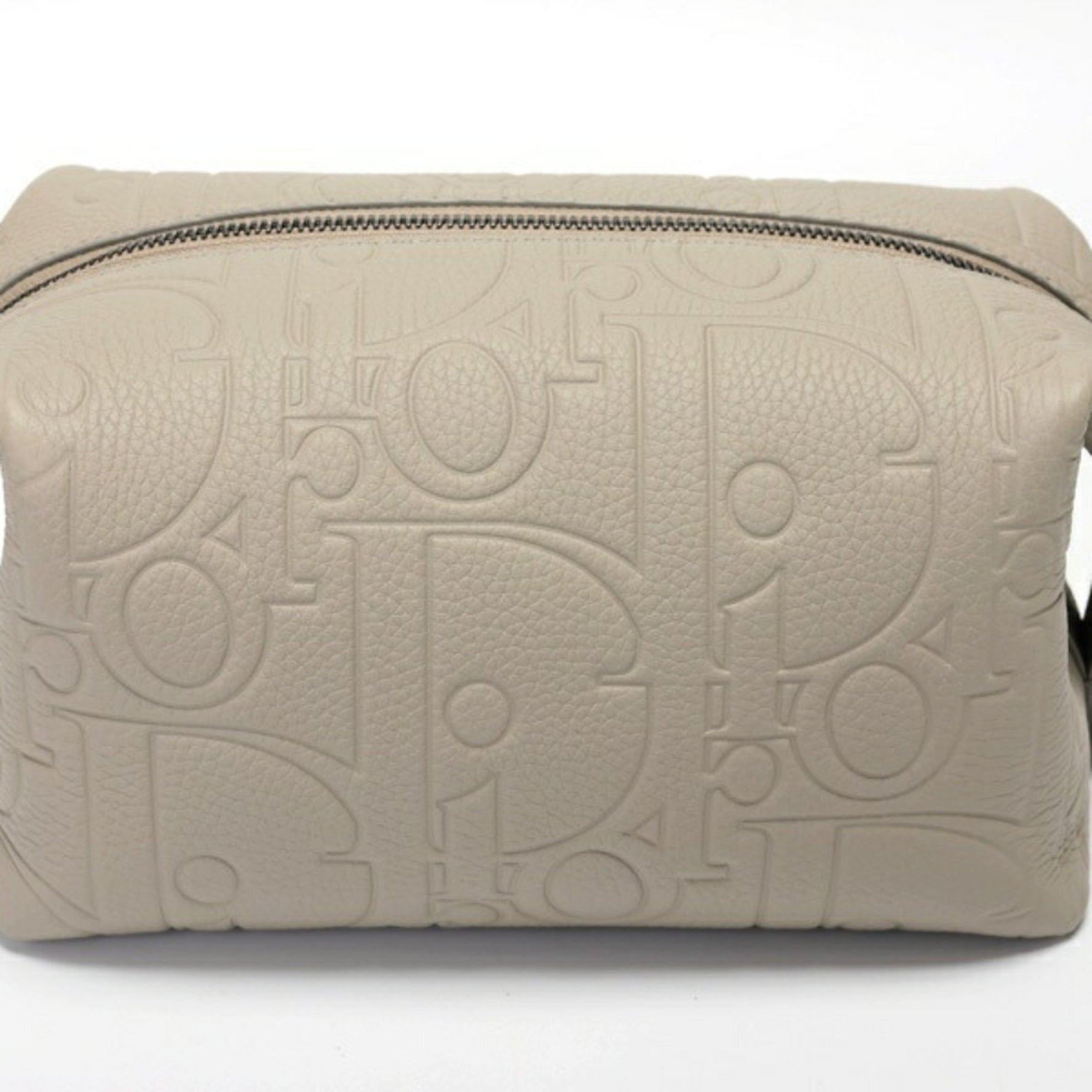 Christian Dior Dior DIOR Pouch Travel Gravity Leather Grey