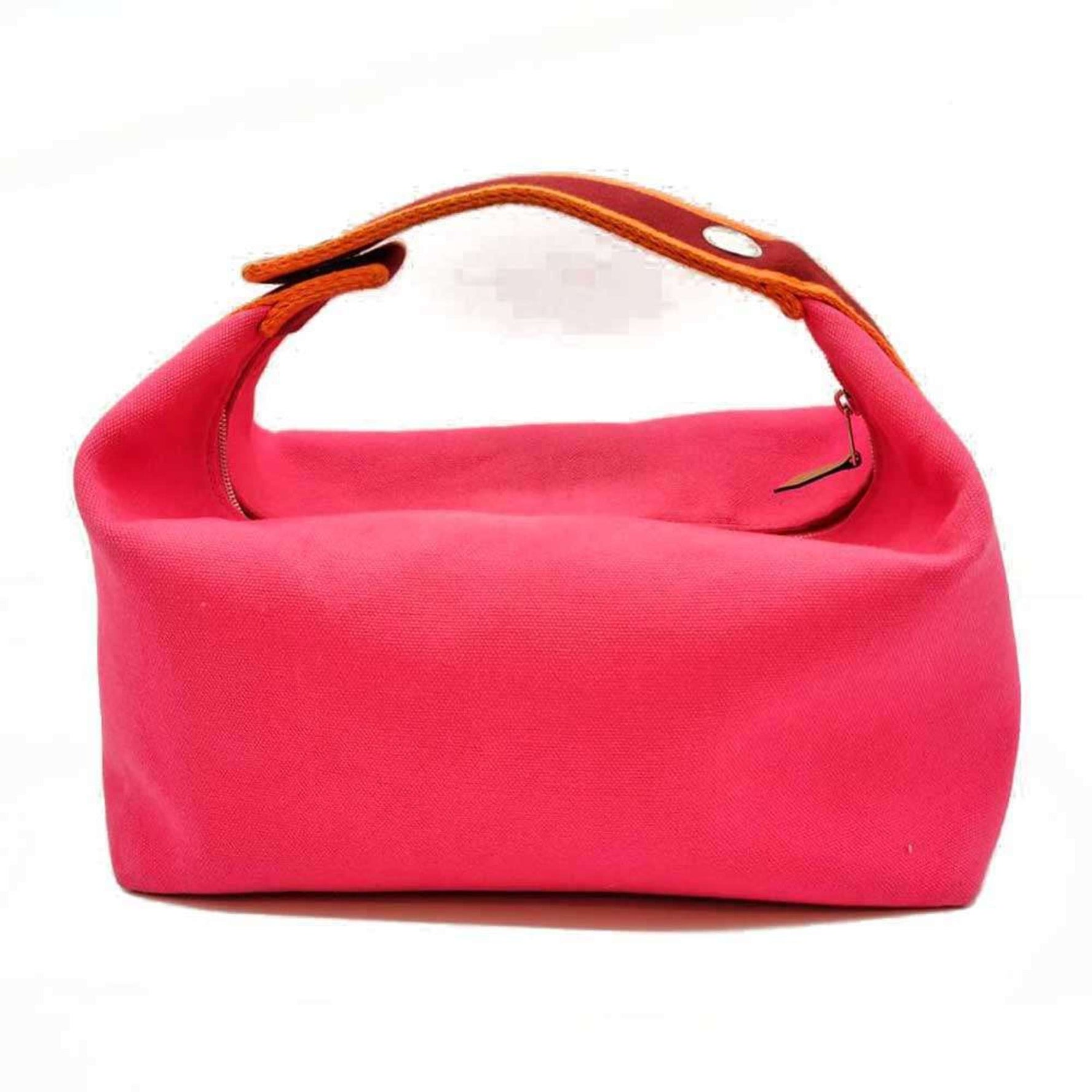 Hermes Brid A Black GM Hibiscus Canvas Mini Handbag Pouch H Embroidery Stripe