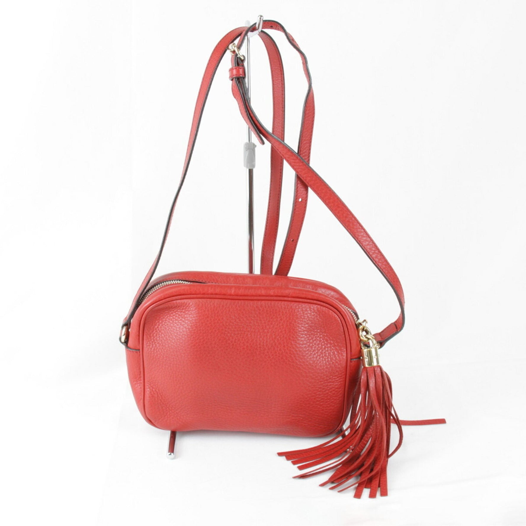 GUCCI Shoulder Bag Leather Red