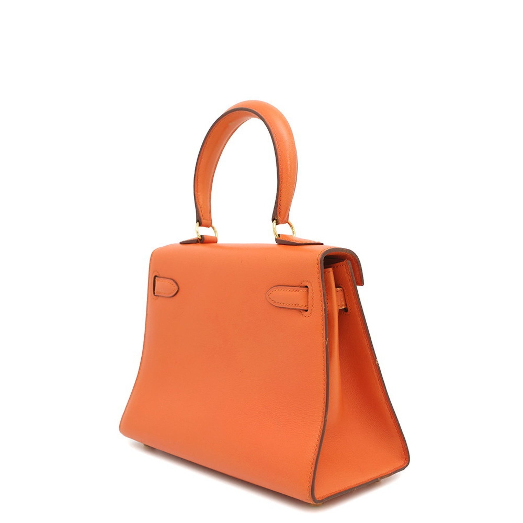 Hermes handbag Mini Kelly 20, outer stitching, orange, Gulliver, 〇Y stamp, shoulder