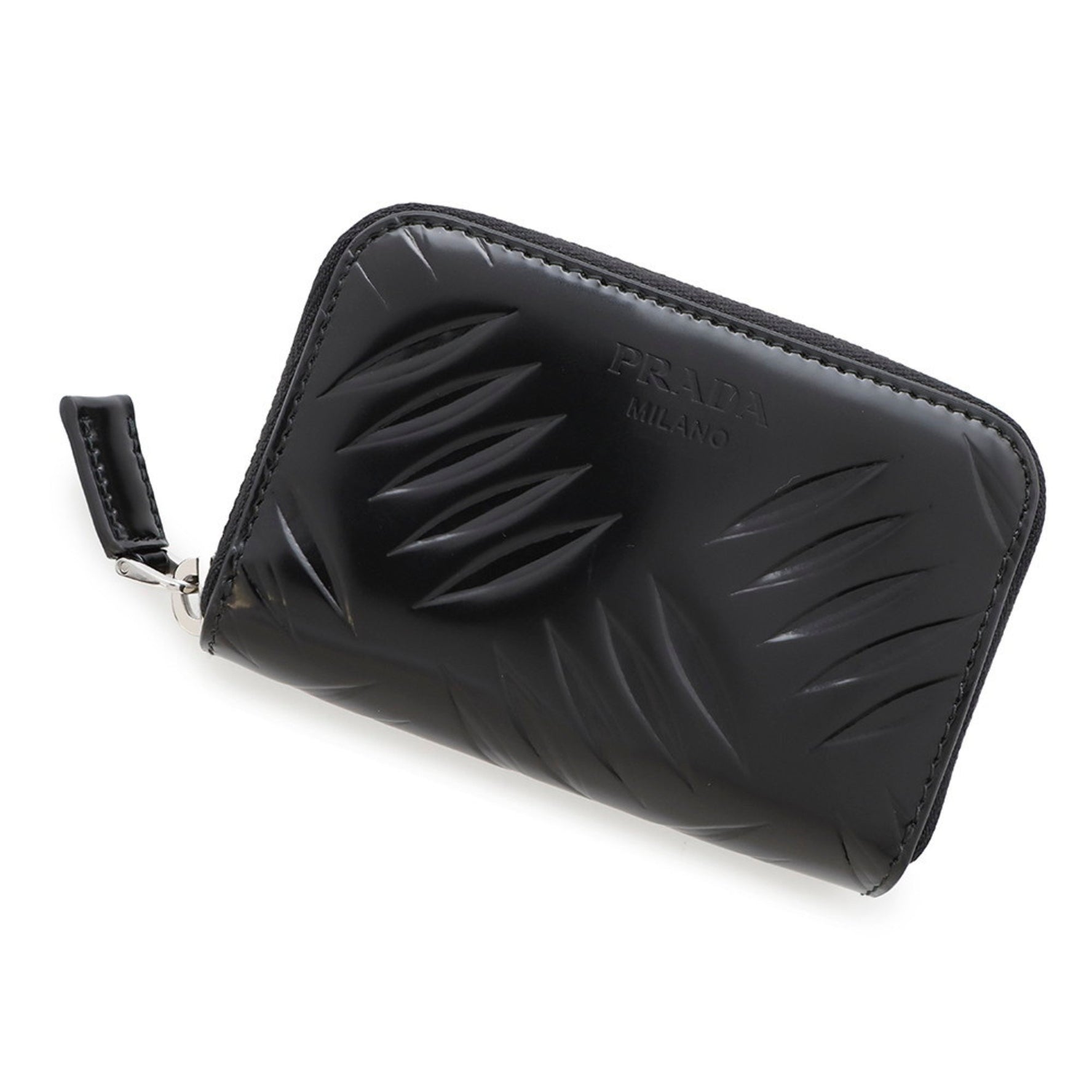 Prada Wallet/Coin Case Round Leather Wallet Coin Purse