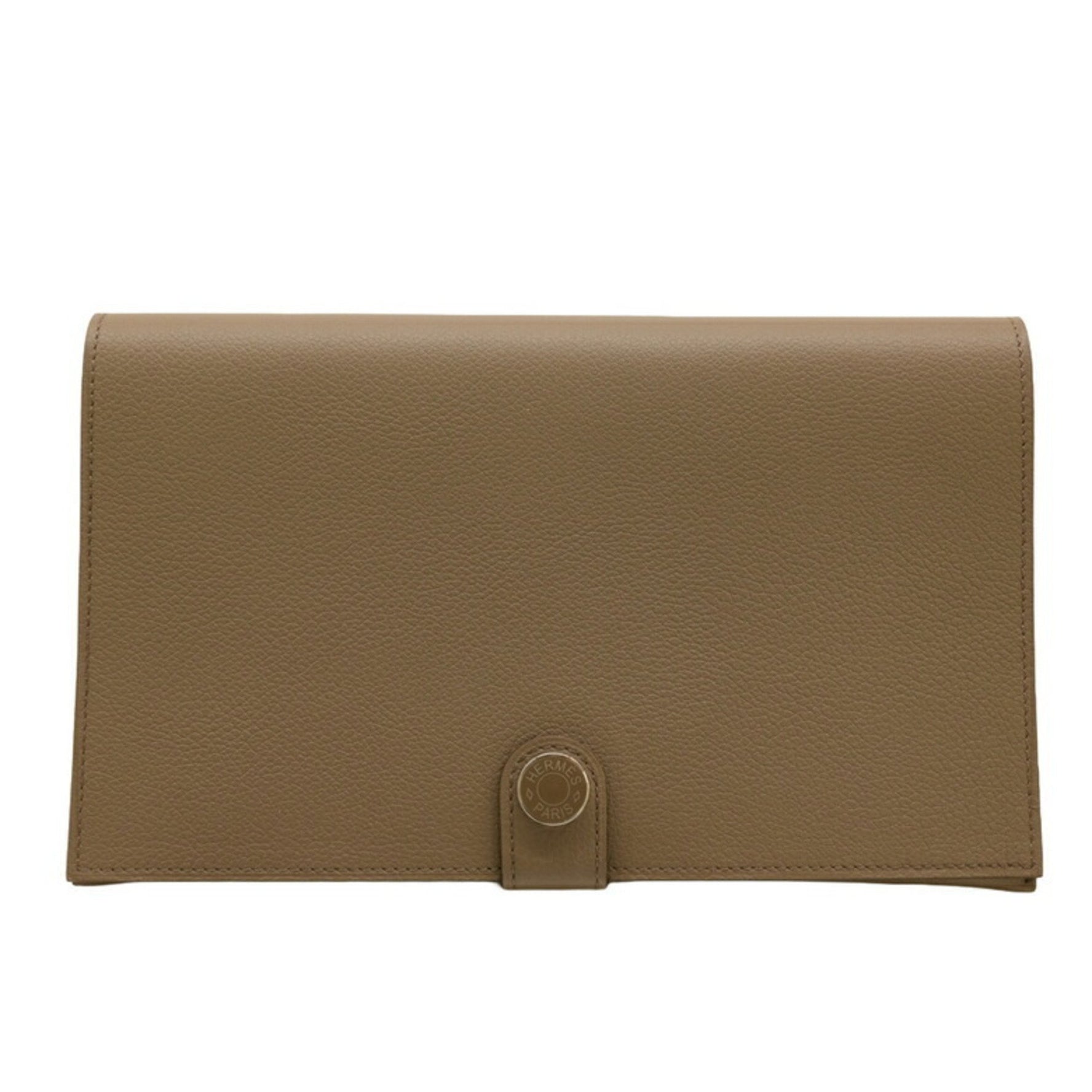 HERMES RMS Tutanman Wallet Evercolor Leather Etoupe