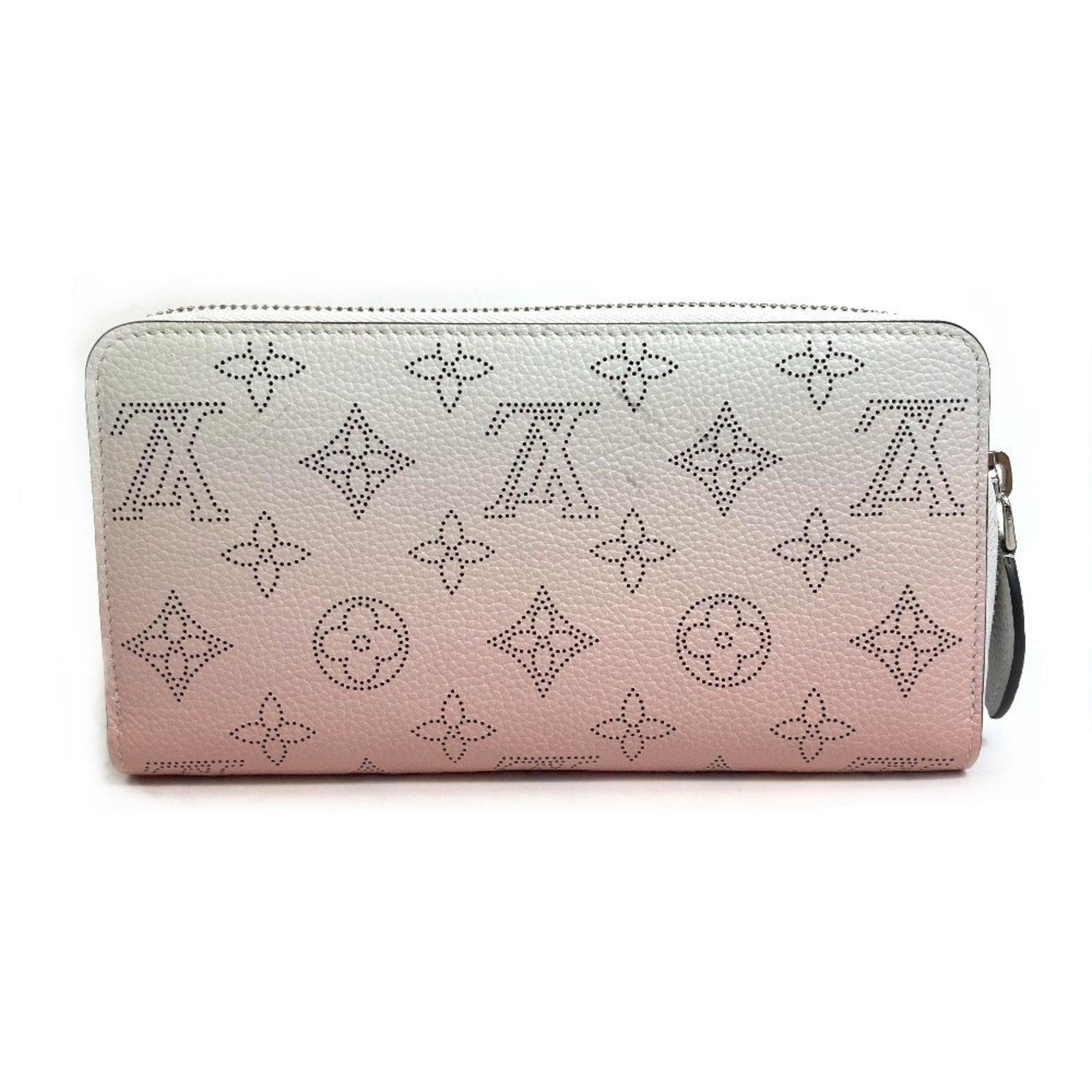 Louis Vuitton Monogram Mahina Gradient Zippy Wallet, Round Zipper Long Leather, Pink and White