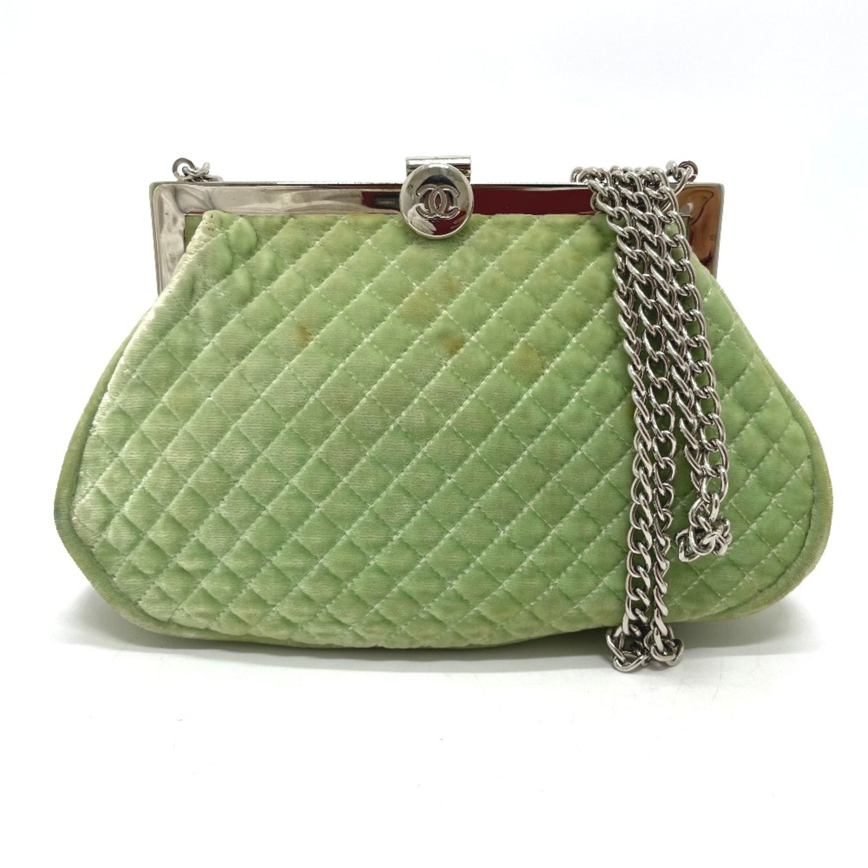 Chanel CC Mark Kisslock Bag Chain Shoulder Bag x SilverHardware