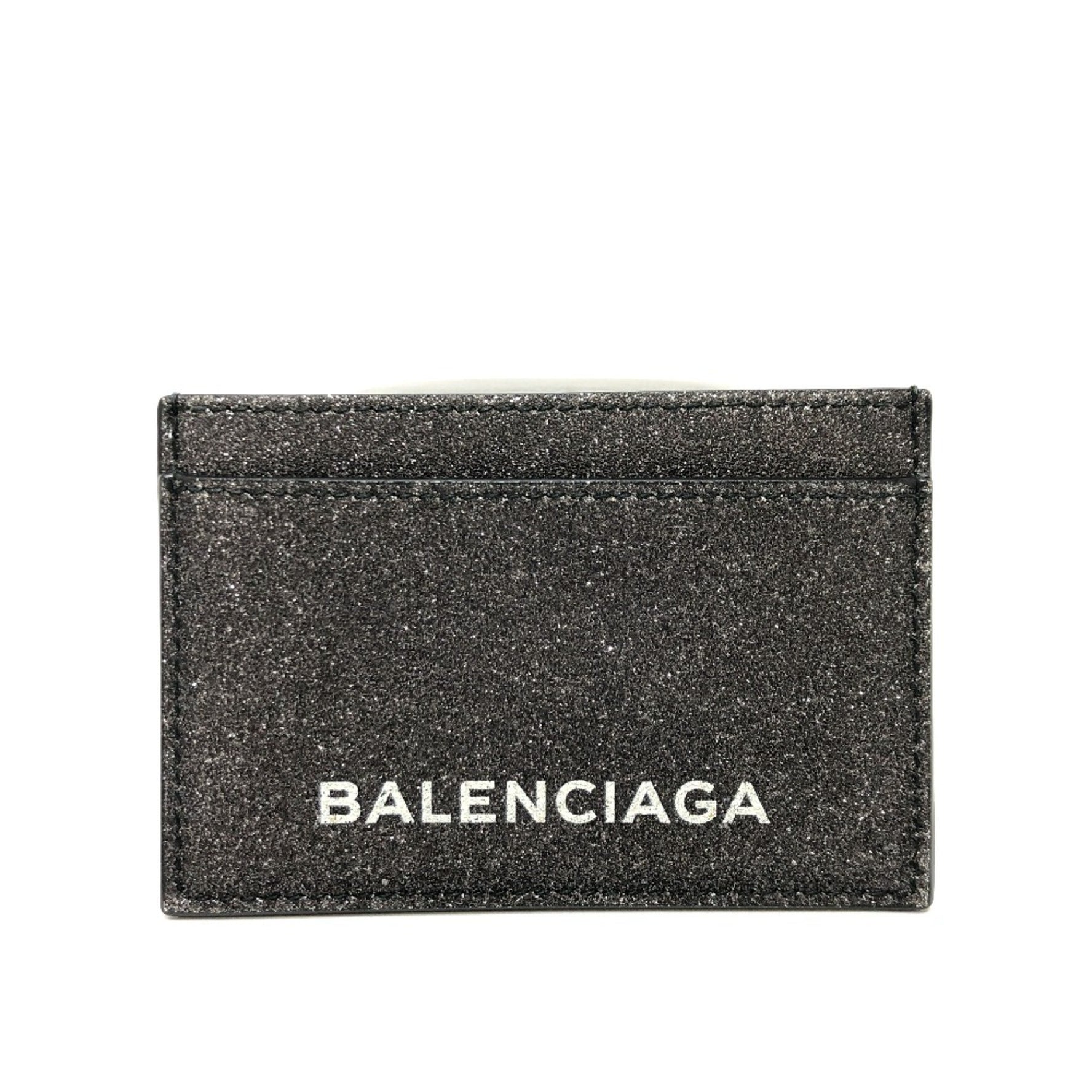 Balenciaga Logo glitter Card holder Business card holder Card Case Black