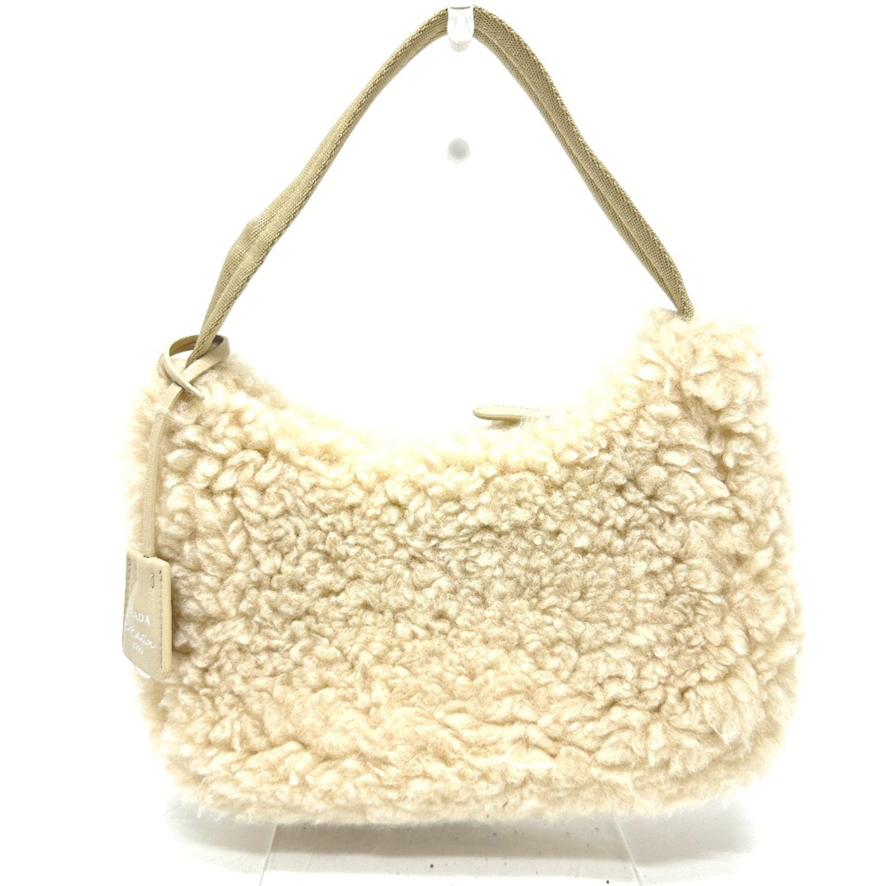PRADA Fur Bag Shoulder Bag Bag Hand Bag SilverHardware