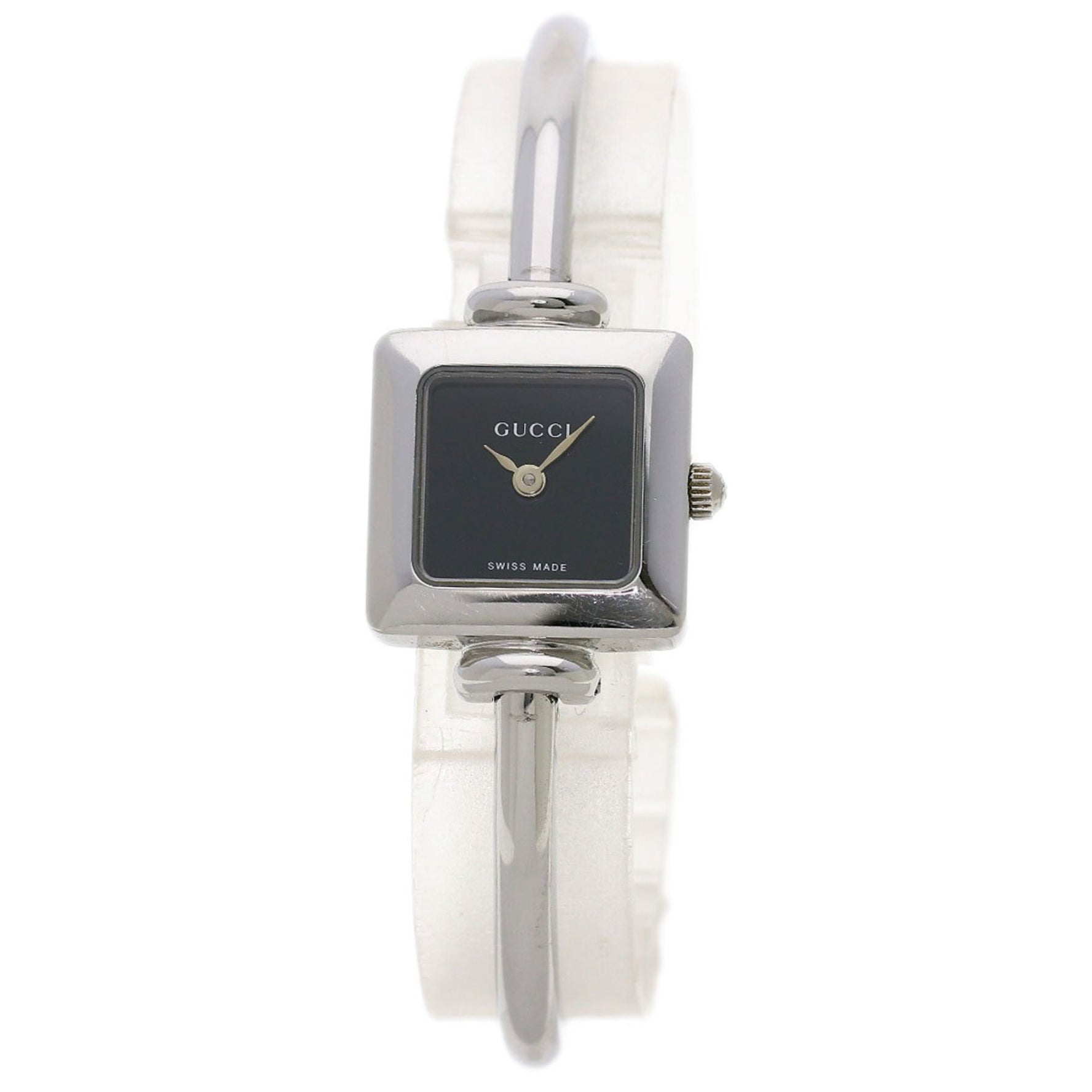 Gucci Square Face Watch Stainless Steel SS Ladies