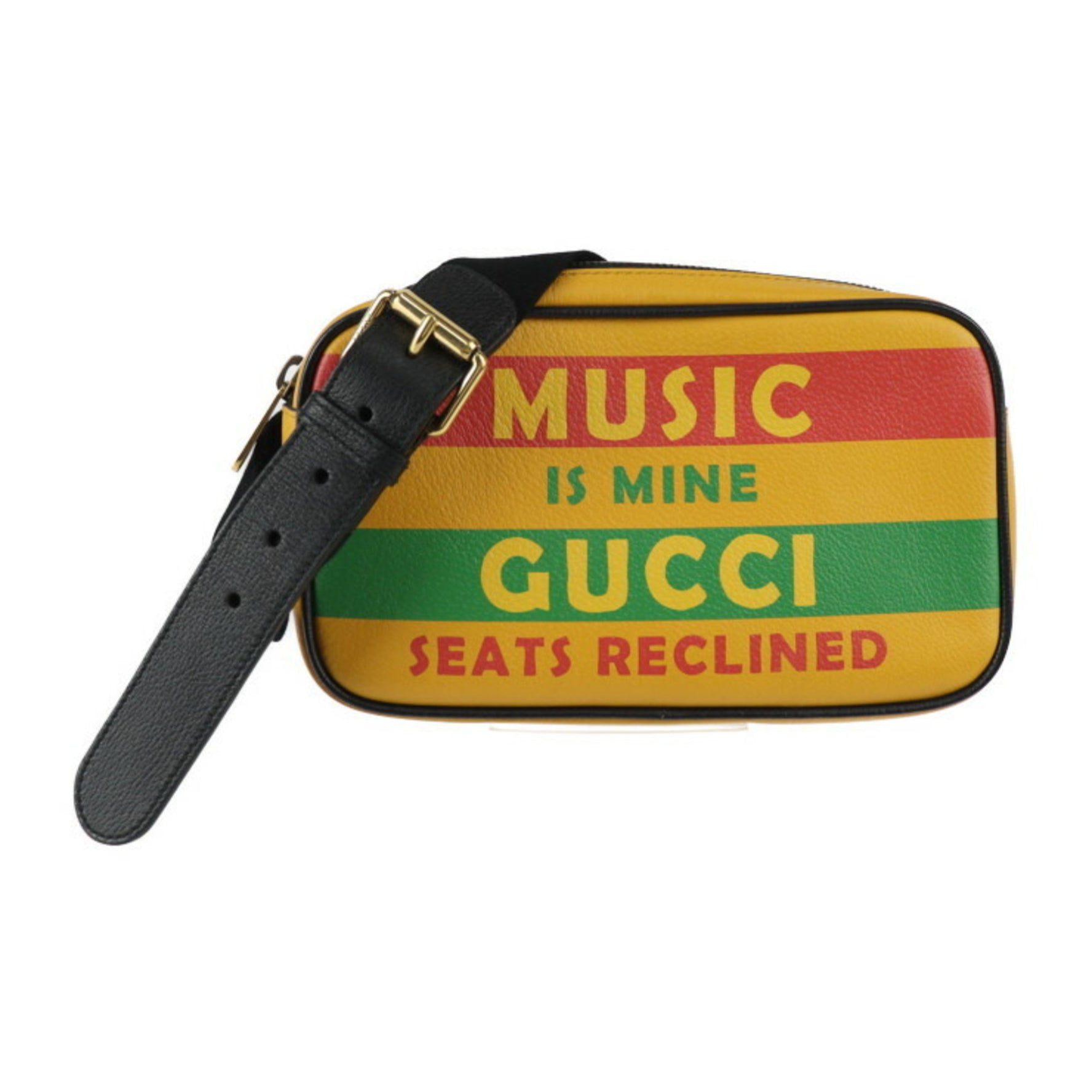 GUCCI Belt Bag SONY MUSIC Collaboration Waist Leather Yellow Multicolor Gold Hardware Anniversary Logo Body Pouch Bum