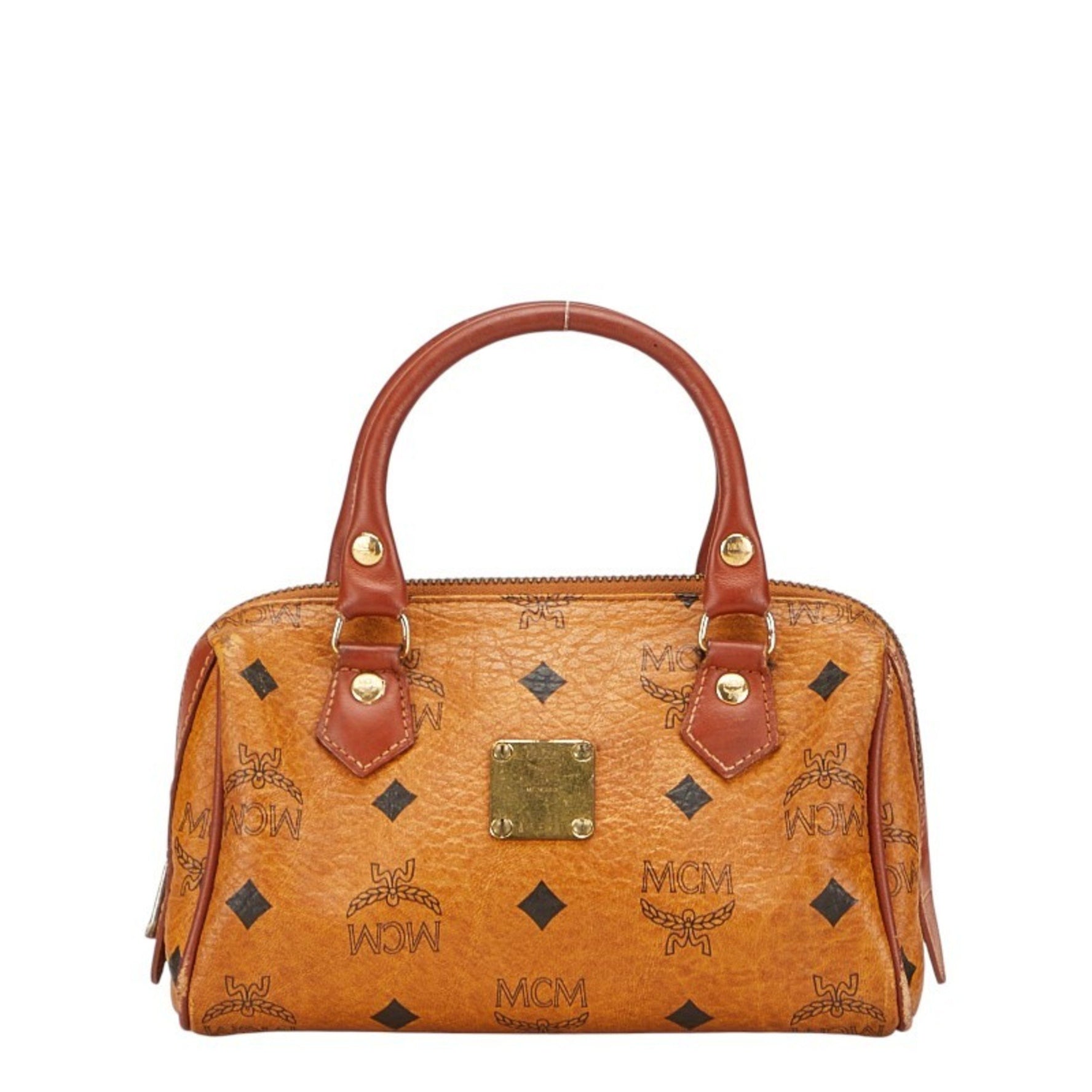 MCM Visetos Logogram Handbag in PVC and Leather