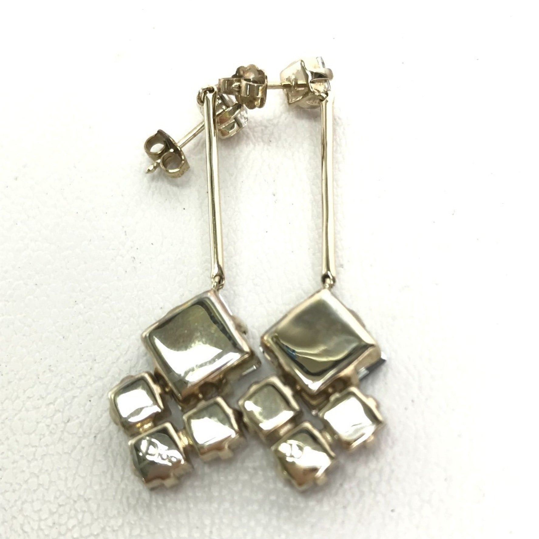 Christian Dior Dior Logo Beaded Earrings, Metal, Light Blue/White