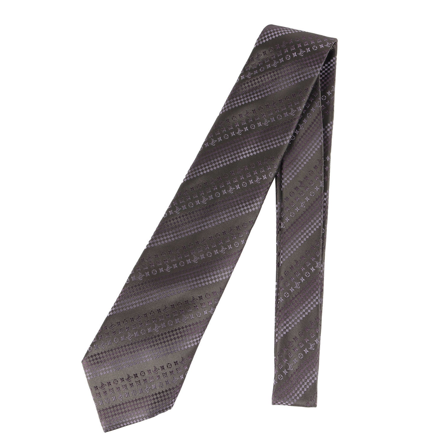 Louis Vuitton Necktie Monogram Silk Charcoal