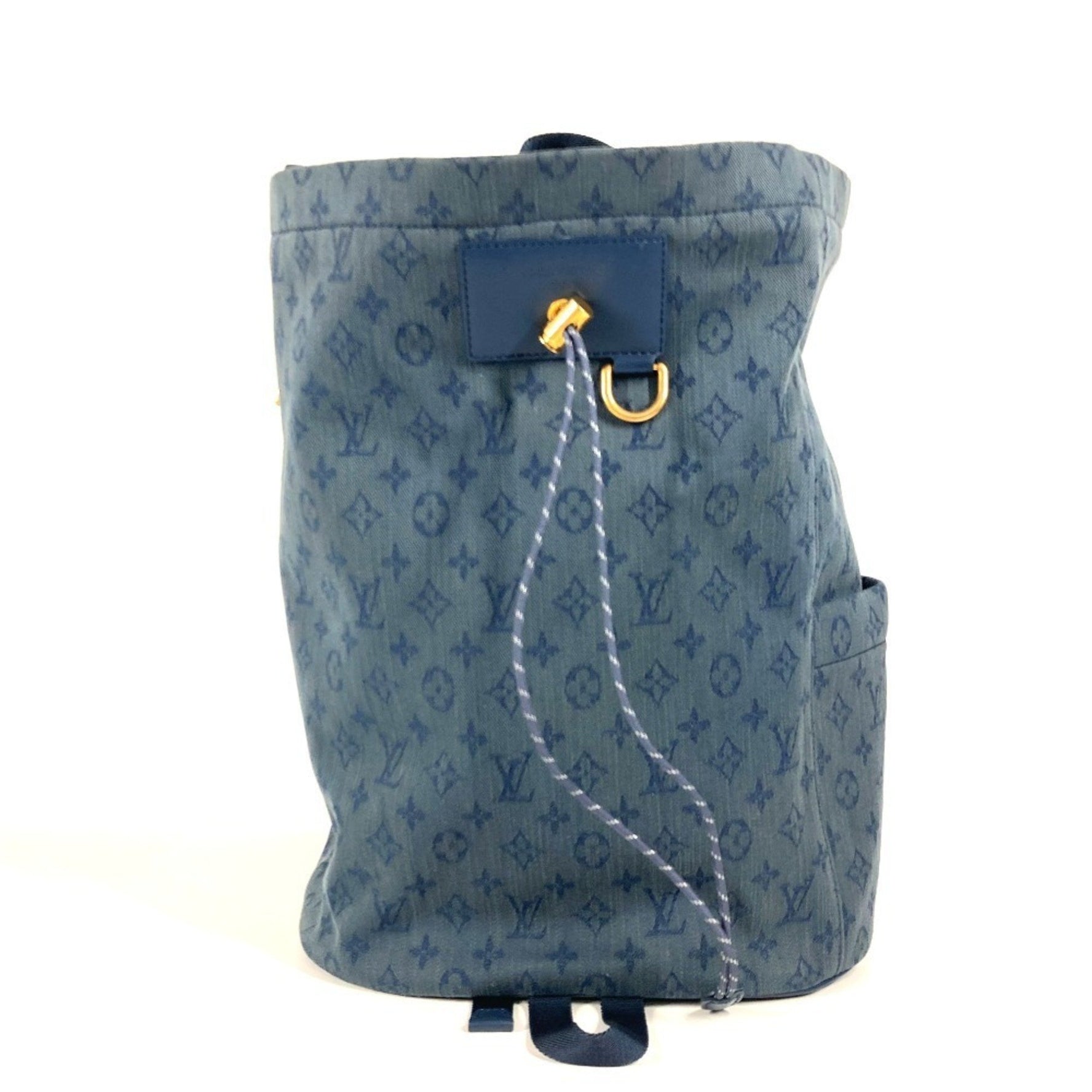 Louis Vuitton Monogram Denim Chalk Backpack Bag Rucksack Canvas Men's