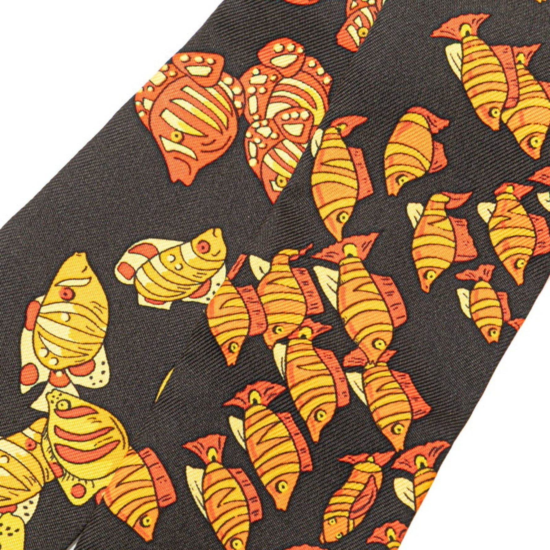Hermès Twilly Recontre Oceane Scarf, Black and Multicolor Silk, HERMES