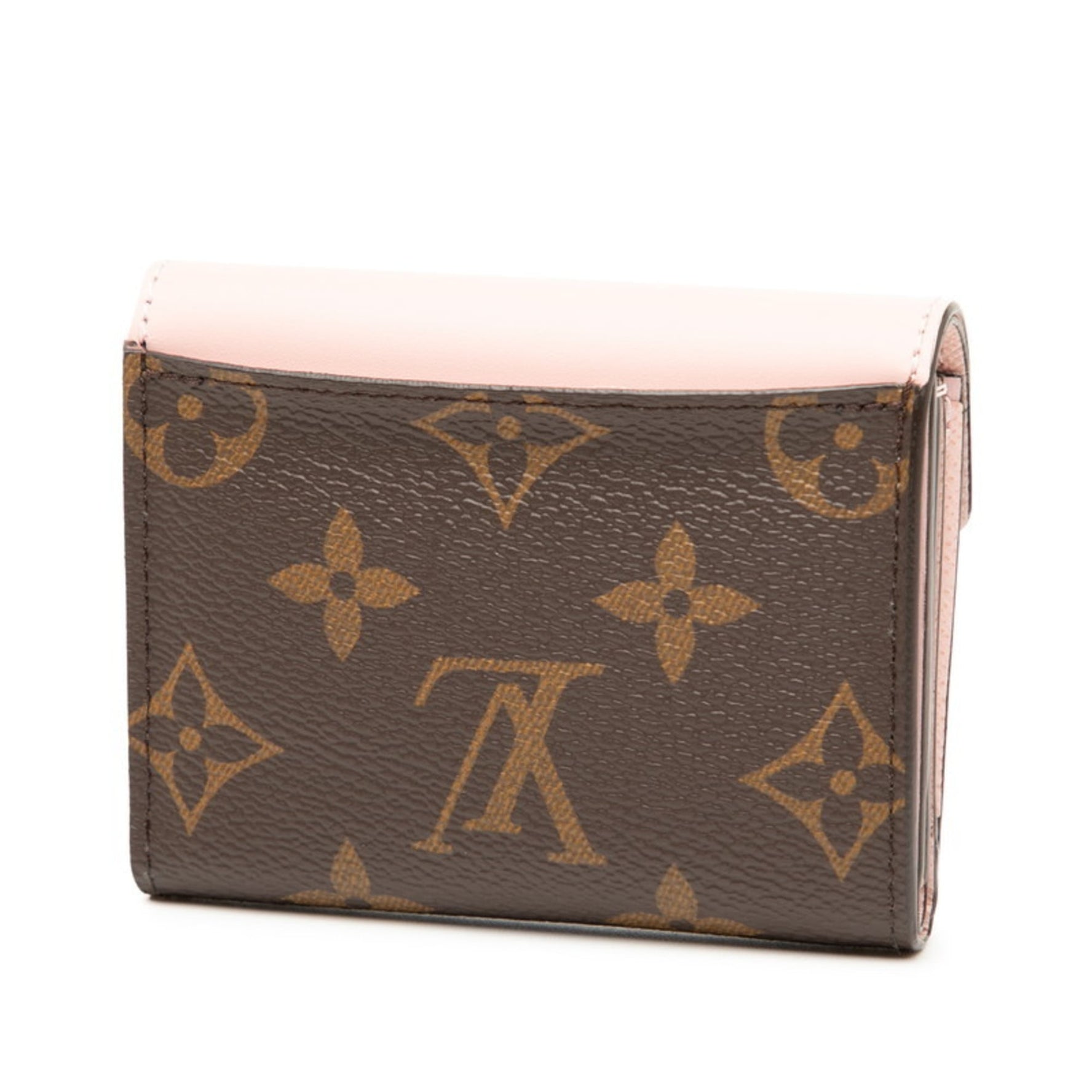 Louis Vuitton Monogram Portefeuille Zoe Tri-fold Compact Wallet Brown Rose Ballerine Leather LOUIS VUITTON