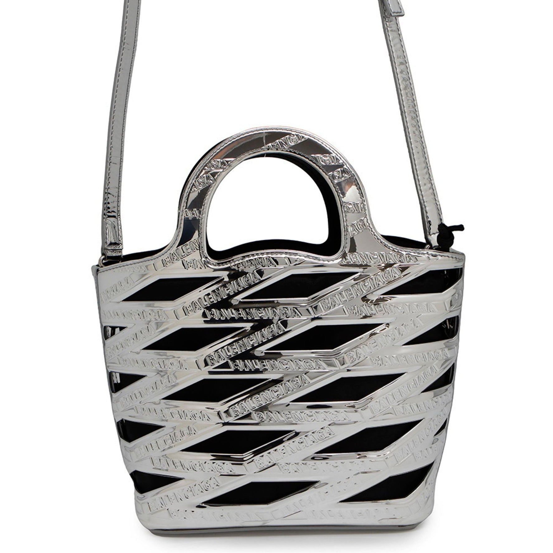 Balenciaga Handbag Neo Basket Patent Shoulder Bag