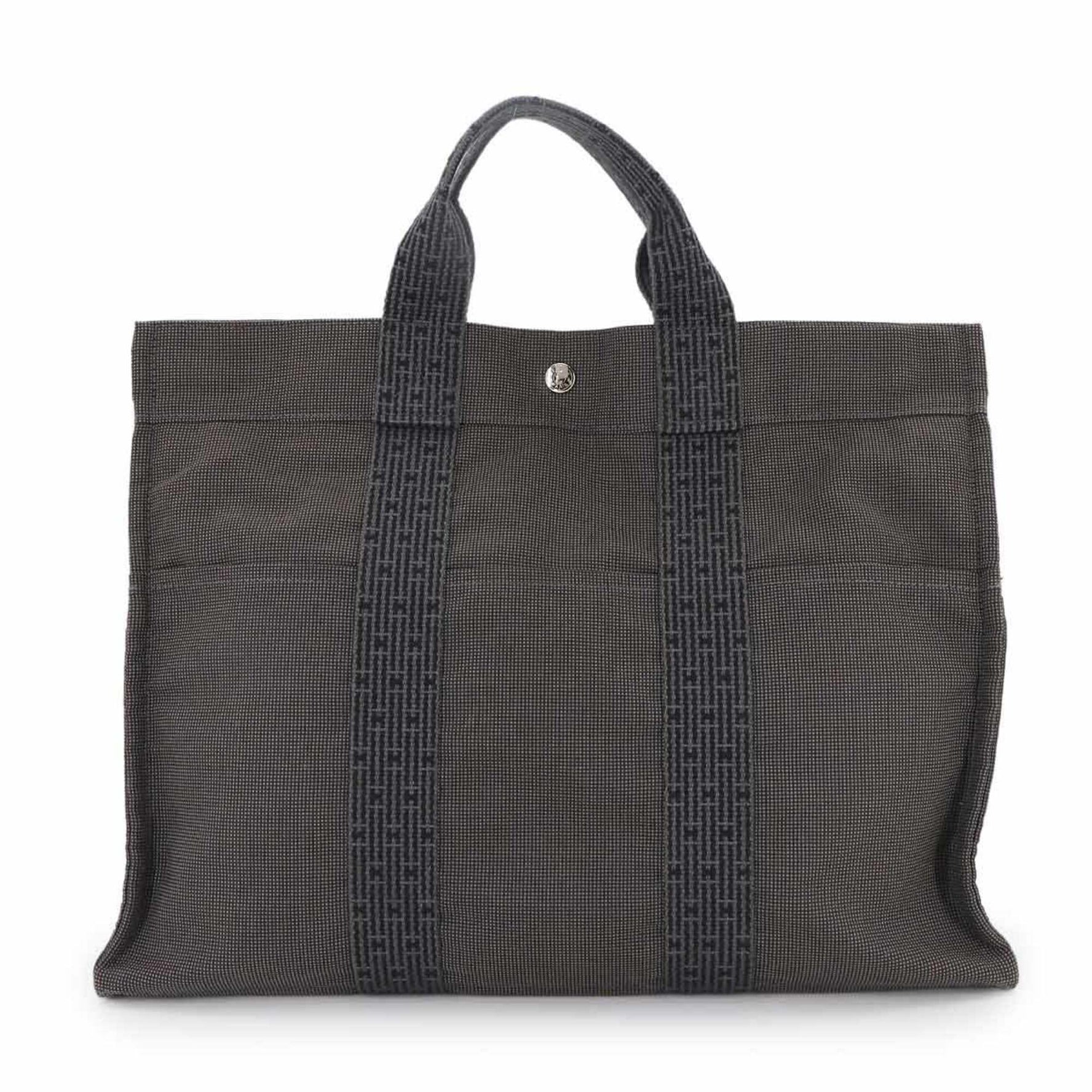 Hermes Hermès Herline MM Tote Bag, Canvas with Silver Hardware