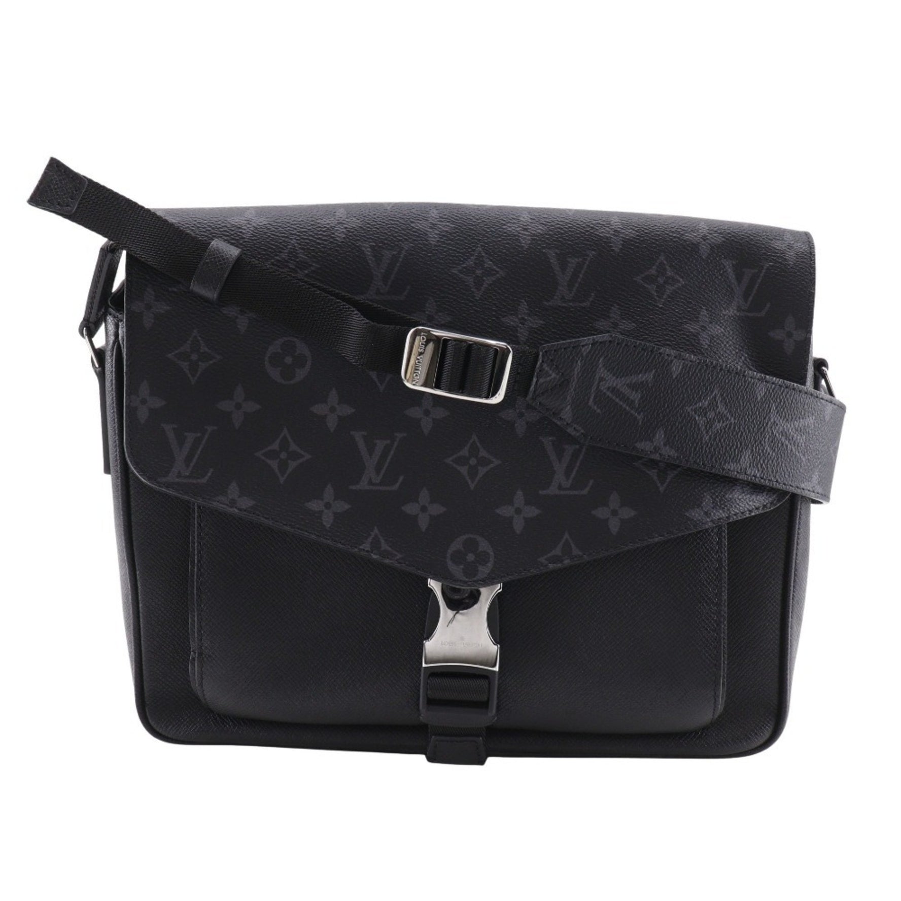 Louis Vuitton Taigalama Shoulder Bag Taiga x Monogram Eclipse Canvas, Size, Flap