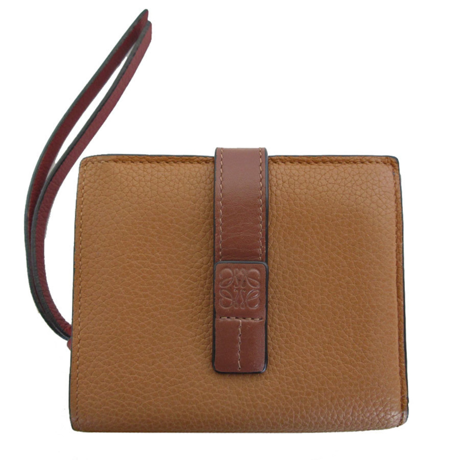 LOEWE Bi-fold wallet Leather Burgundy Silver