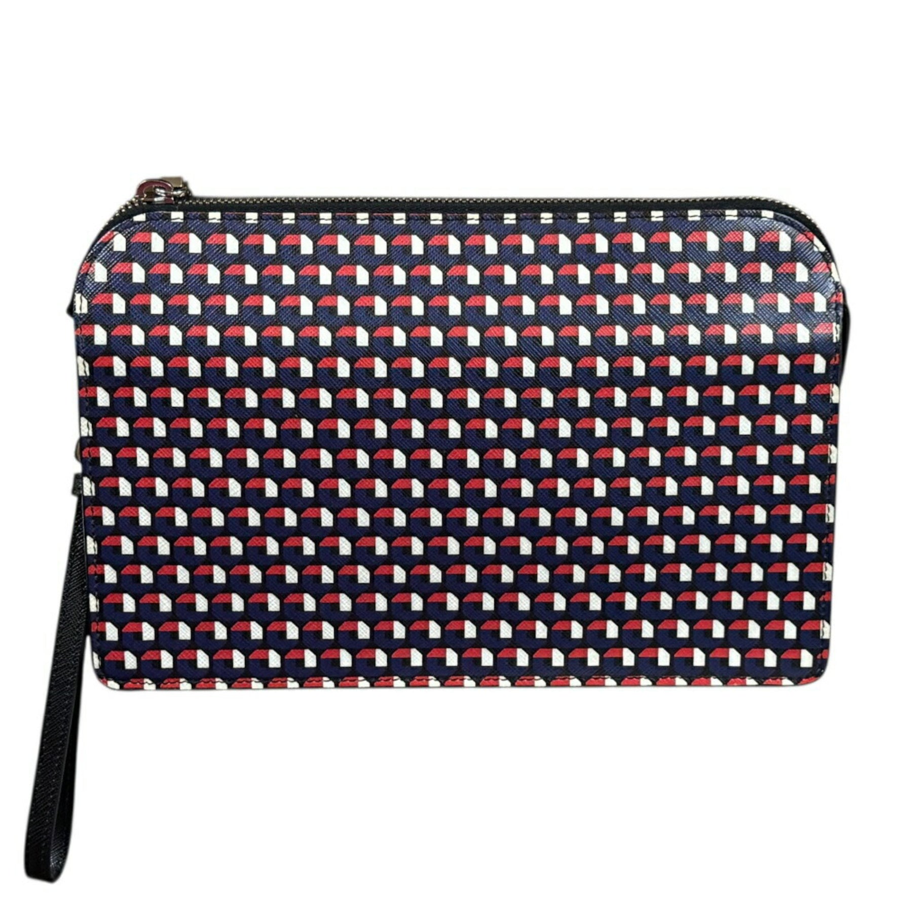 Prada Geometric Saffiano Clutch Bag Leather