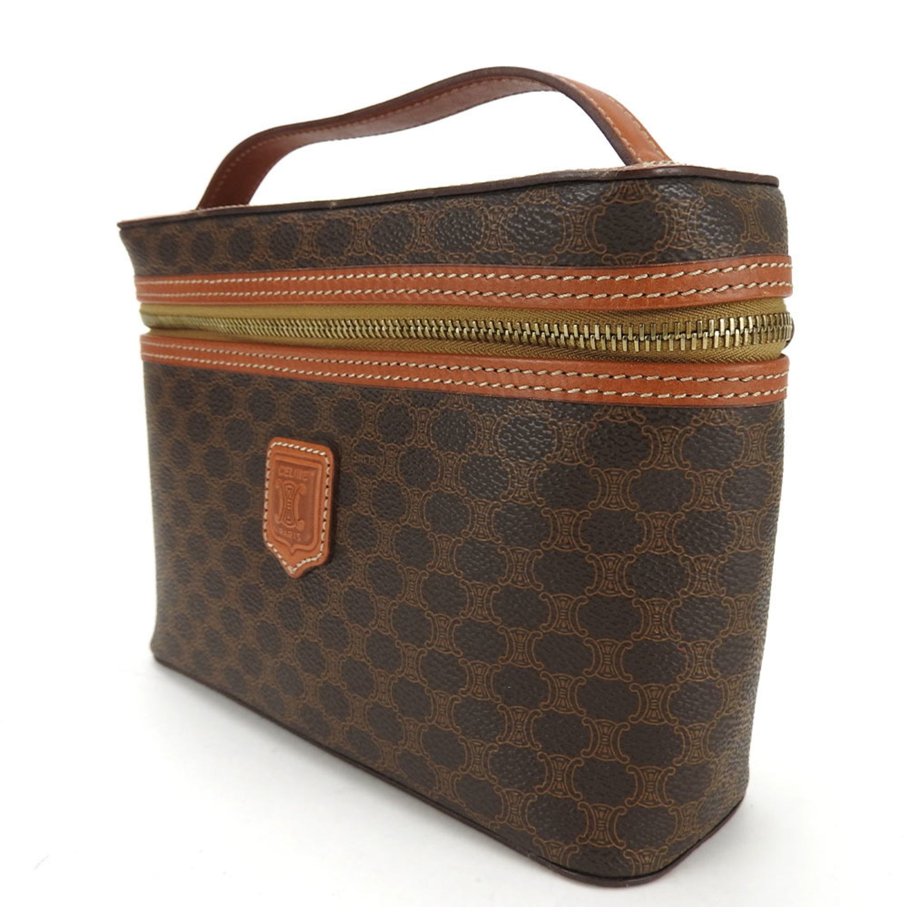 Celine handbag, macadam leather, vanity bag, pouch